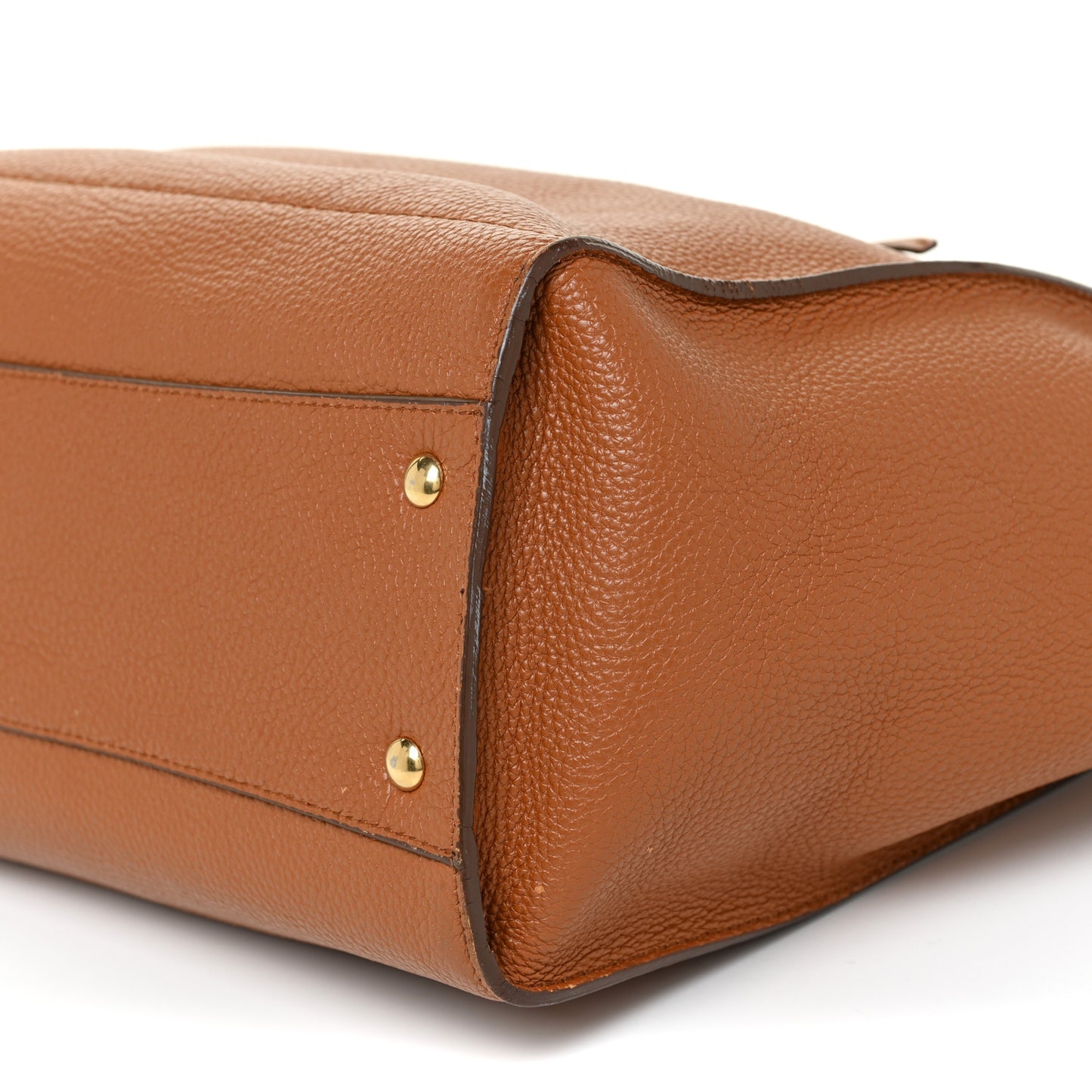 Hammered Calfskin Double Handle Amy Tote Chestnut