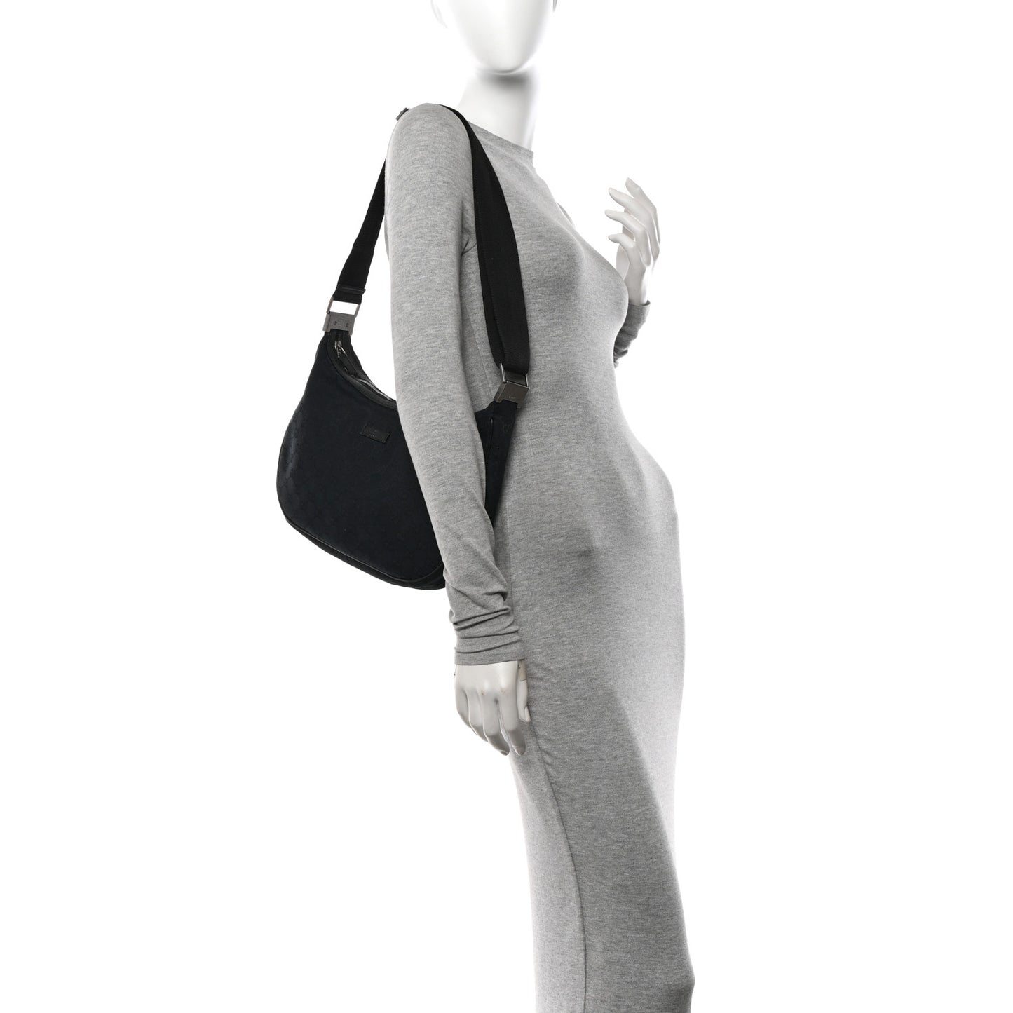 Monogram Medium Half Moon Hobo Black