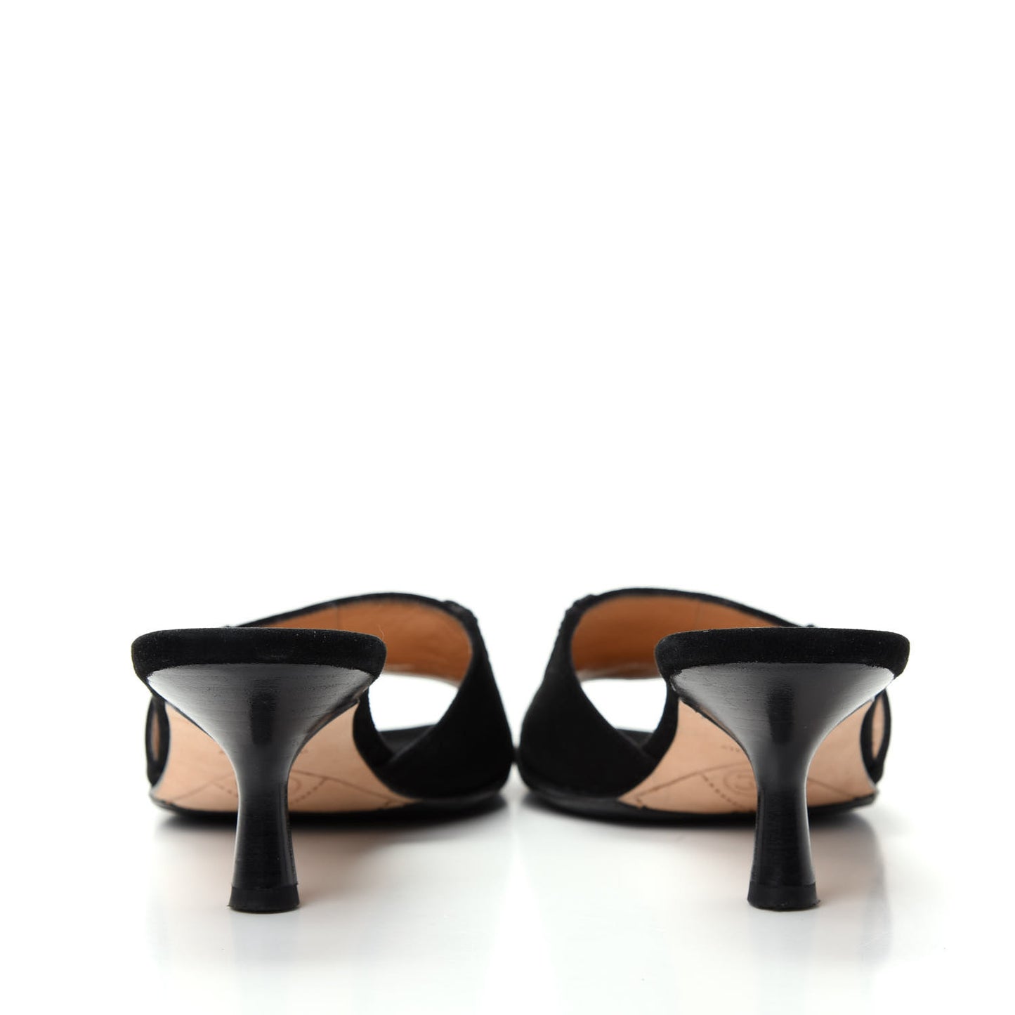 Suede Cord Beaded CC Mules 35.5 Black