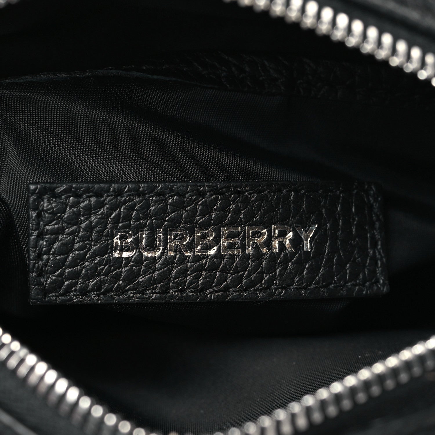 Burberry Pebbled Calfskin Logo Embossed Thornton Messenger Bag Black 6 of 8