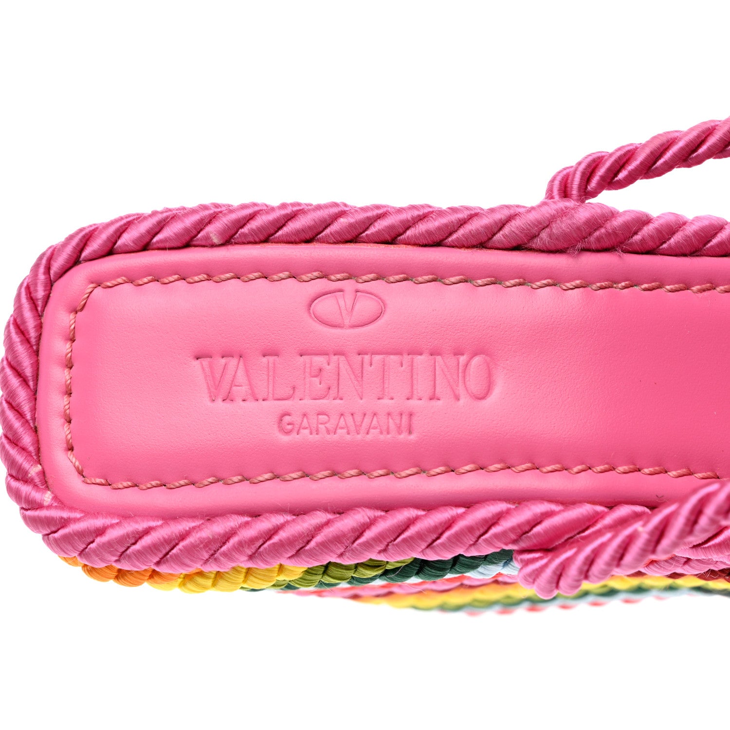 Valentino Garavani Calfskin Rockstud Ankle Strap Torchon Espadrille 25/115mm Wedge Sandals 37 Feminine Pink Multicolor 8 of 11