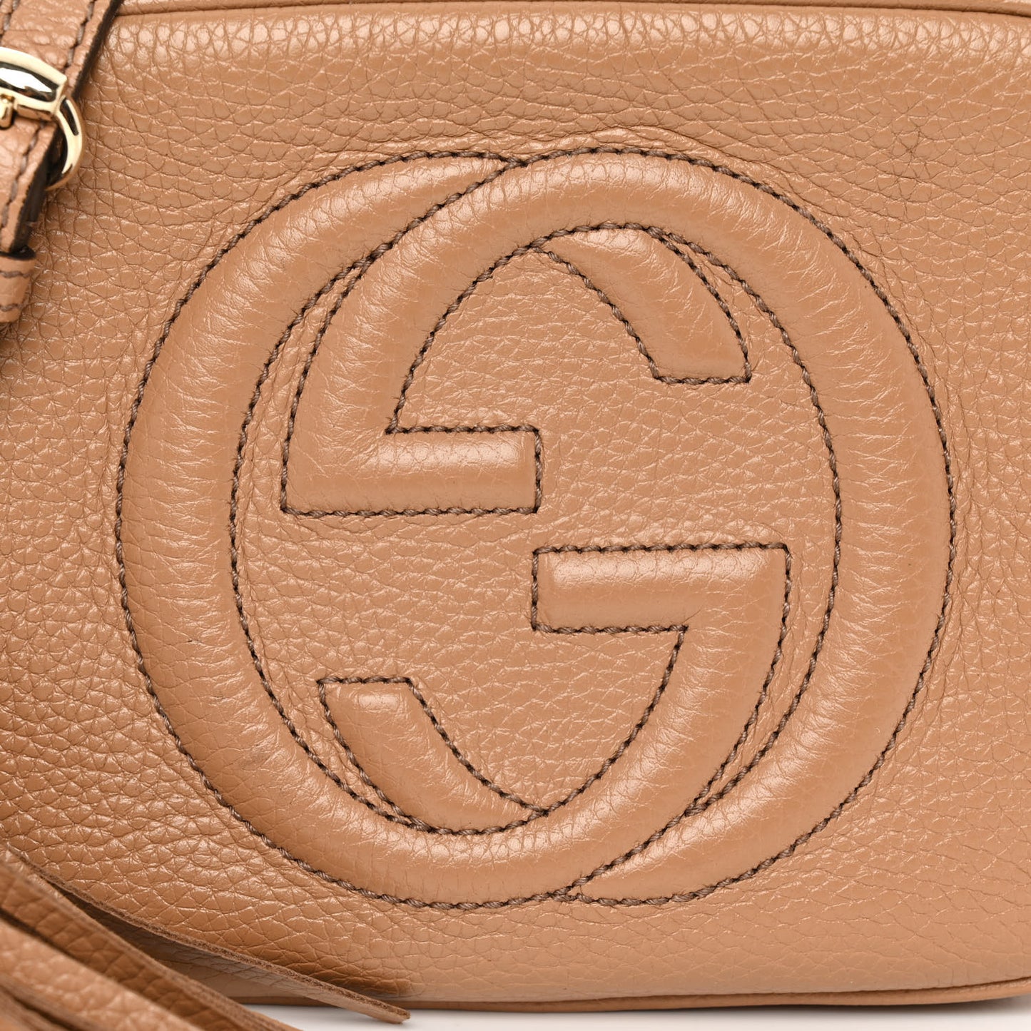 Pebbled Calfskin Small Soho Disco Bag Rose Beige