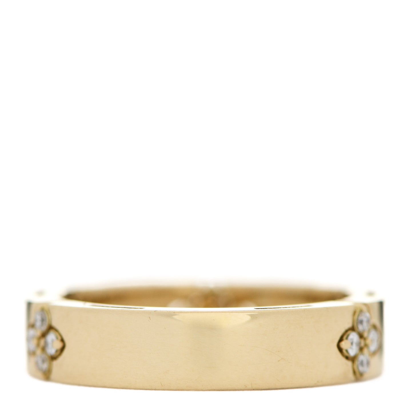 18K Yellow Gold Diamond Narrow Love in Verona Band Ring 53 6.5
