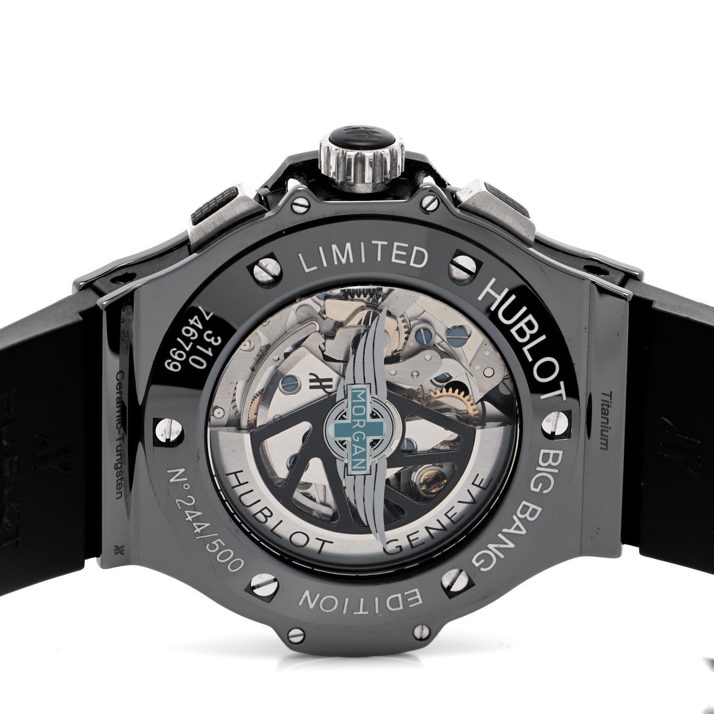 Tungsten Titamium Rubber 45mm Aero Bang Morgan Automatic Watch Black 310.CK.1140.RX.MOR08