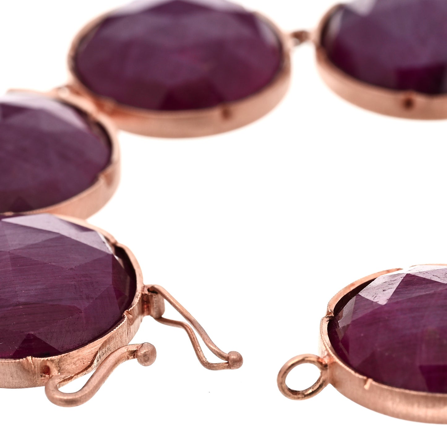 18K Rose Gold Ruby Large Classic Link Bracelet
