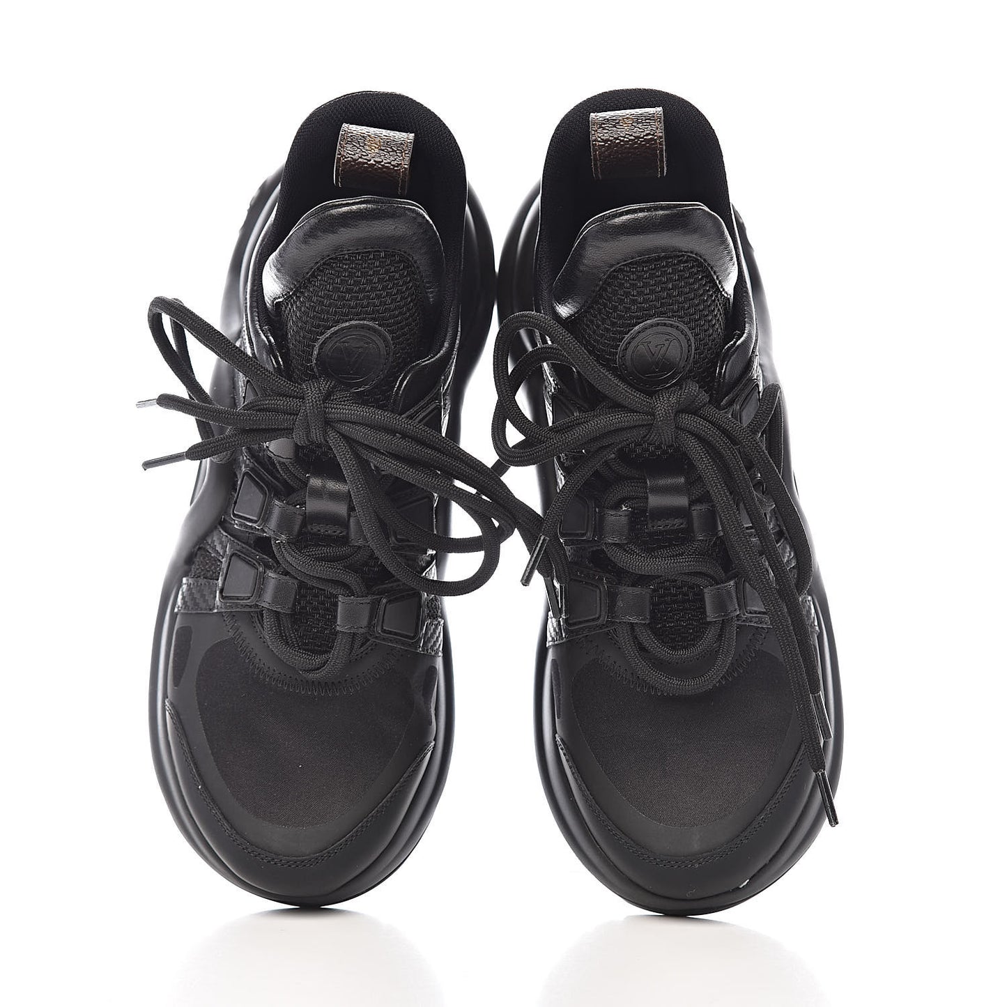 Calfskin Technical Nylon LV Archlight Sneakers 34 Black