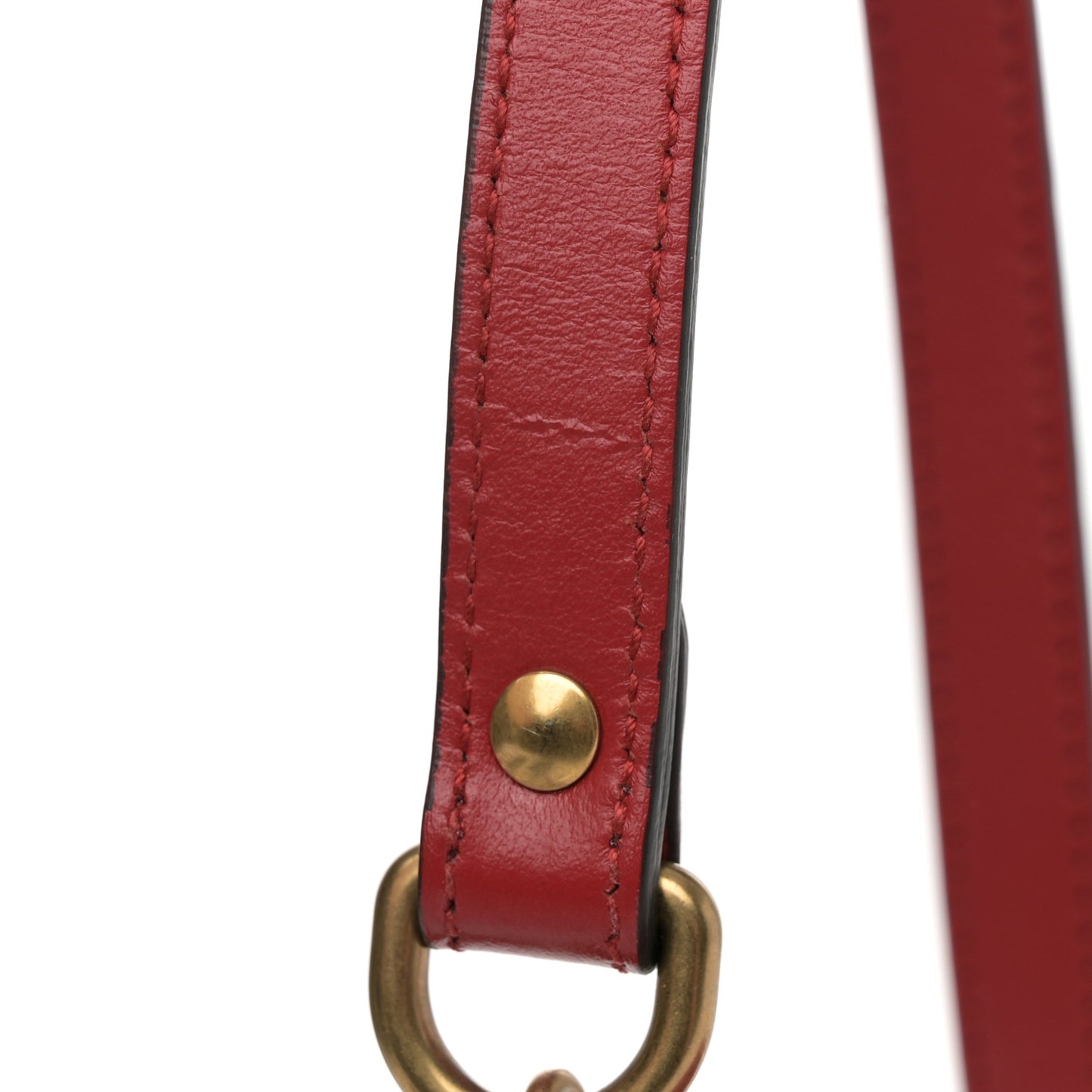 Calfskin Matelasse Mini GG Marmont Chain Shoulder Bag Hibiscus Red