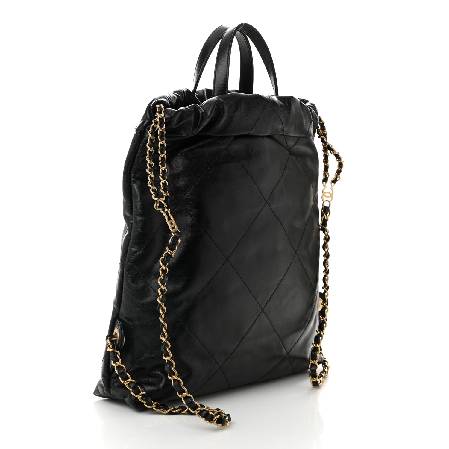 Chanel Shiny Calfskin Quilted Chanel 22 Backpack Black 3 of 10