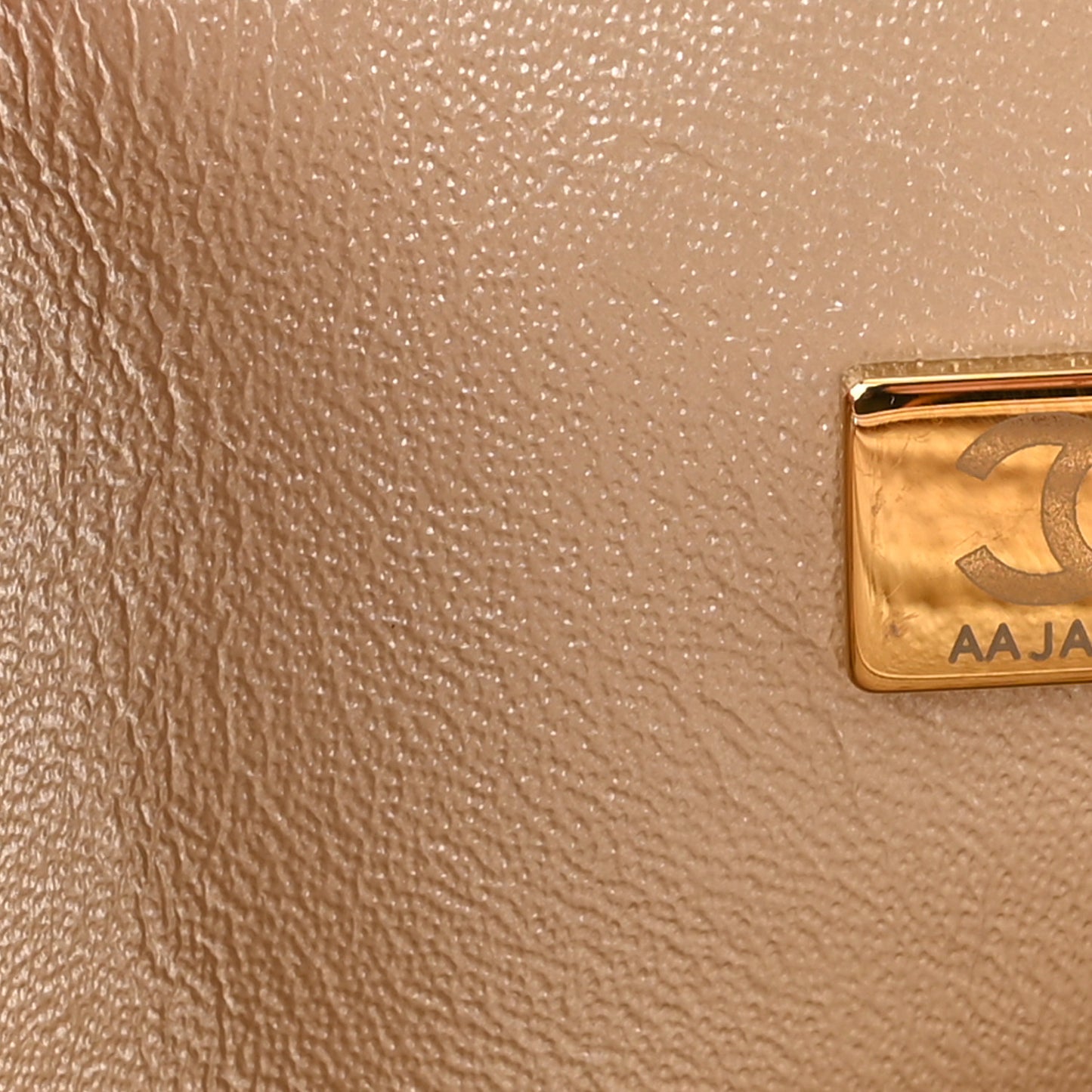 Metallic Goatskin Quilted Mini Rectangular Flap Gold