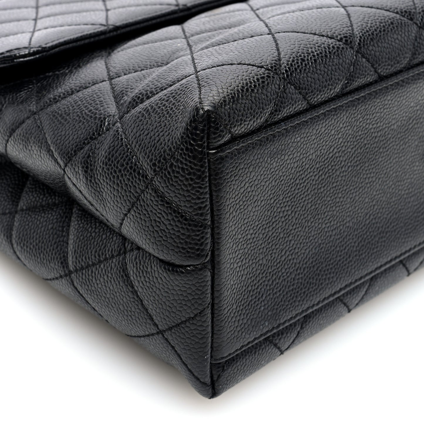 Caviar Quilted Jumbo Kelly Flap Black
