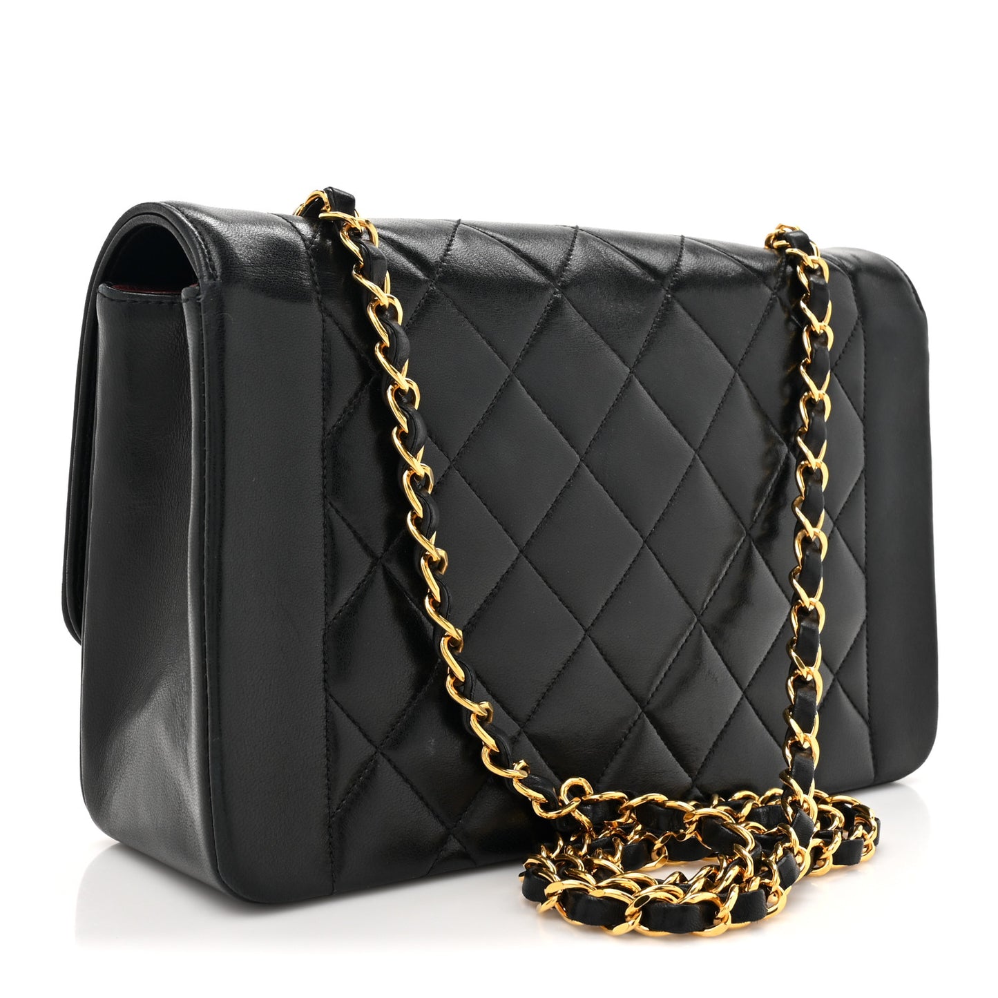 Lambskin Quilted Medium Single Flap Black