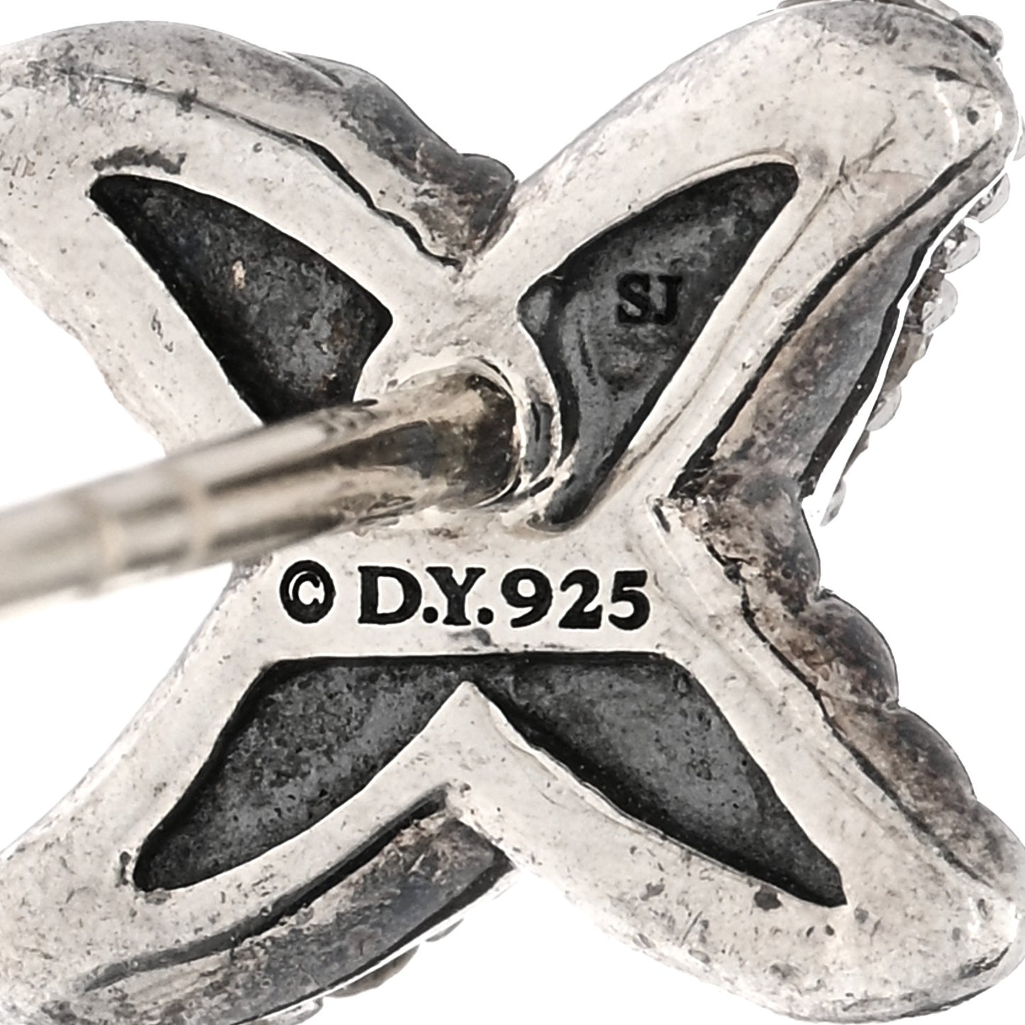 Sterling Silver Diamond 8mm X Earrings