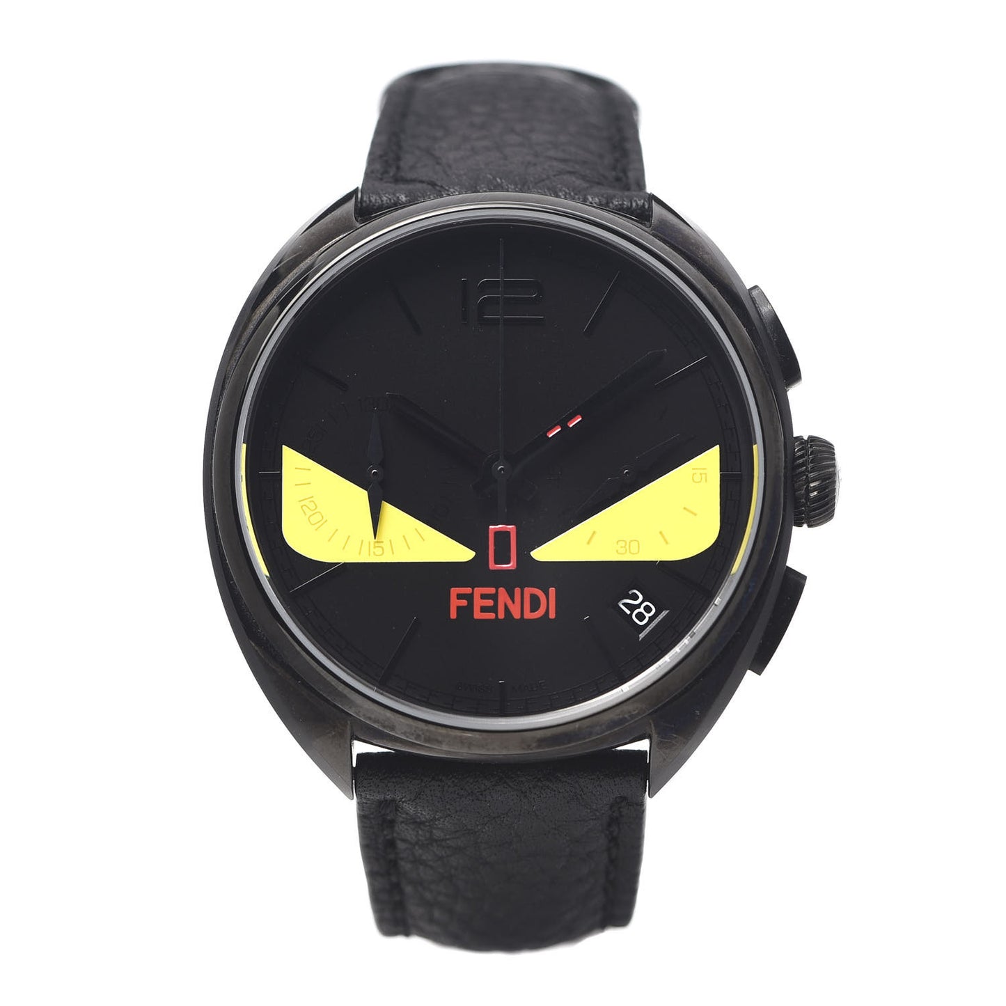 Stainless Steel Calfskin 40mm Momento Bugs Quartz Watch Black