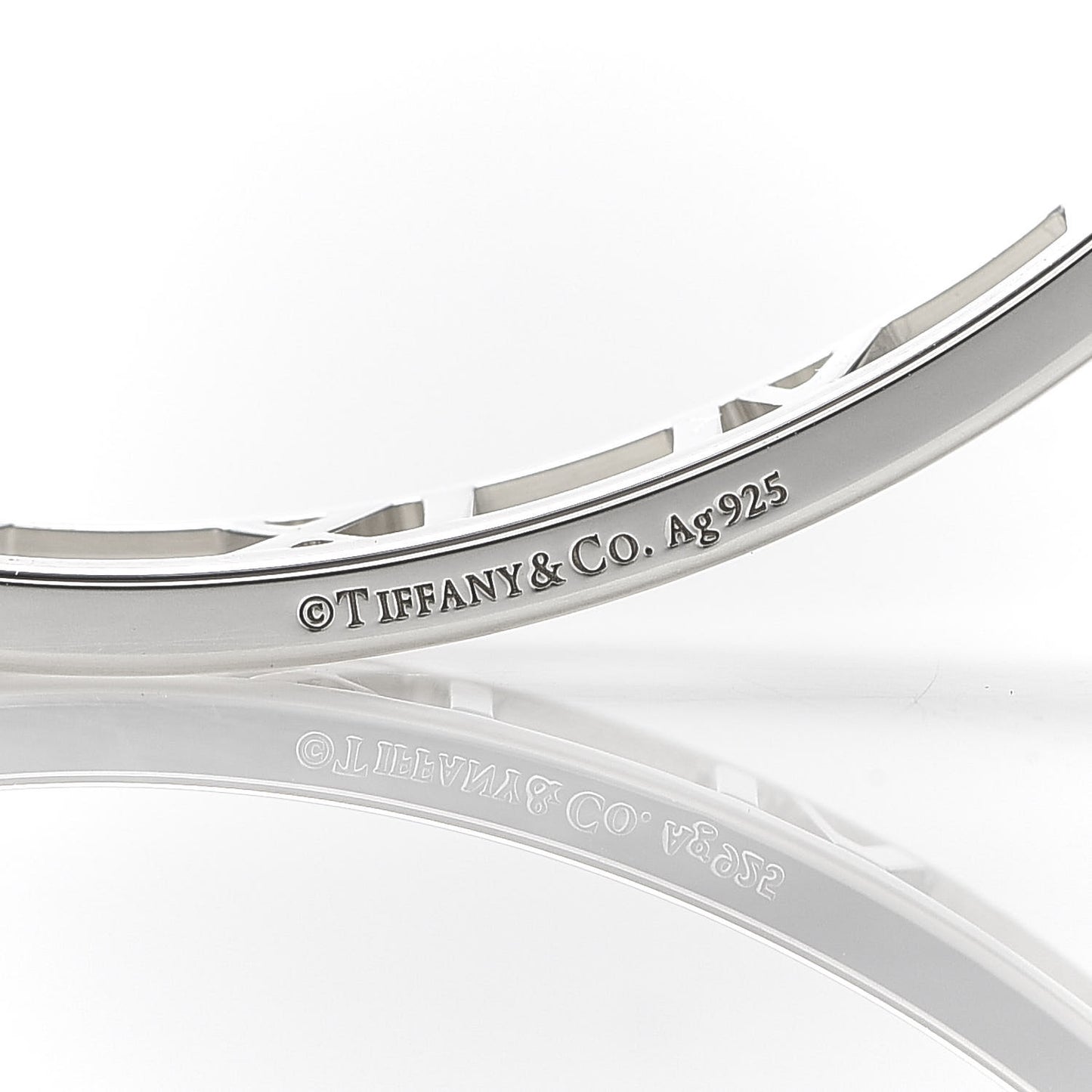 Sterling Silver Narrow Atlas Open Bangle Bracelet