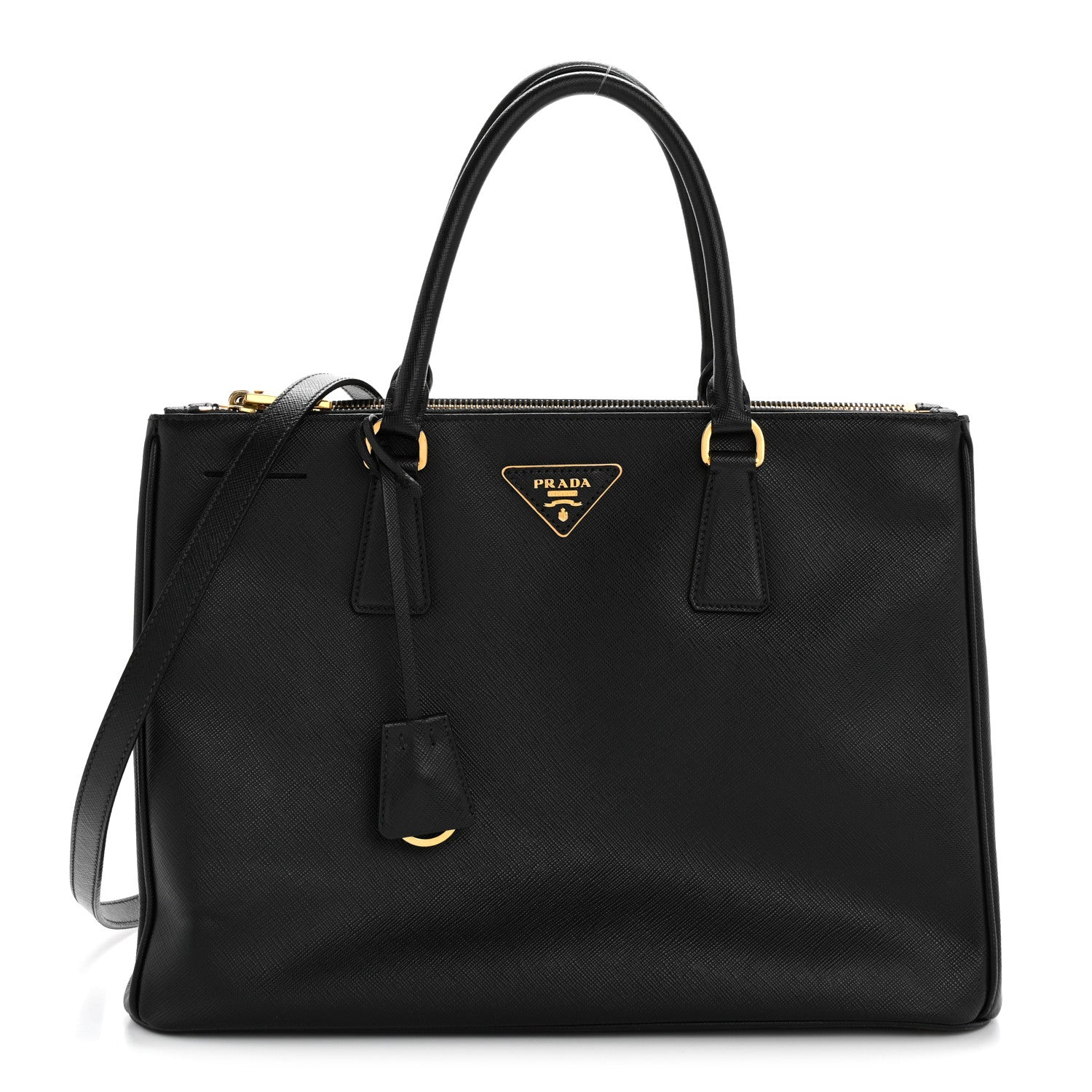 Prada Saffiano Lux Medium Galleria Double Zip Tote Black 1735875