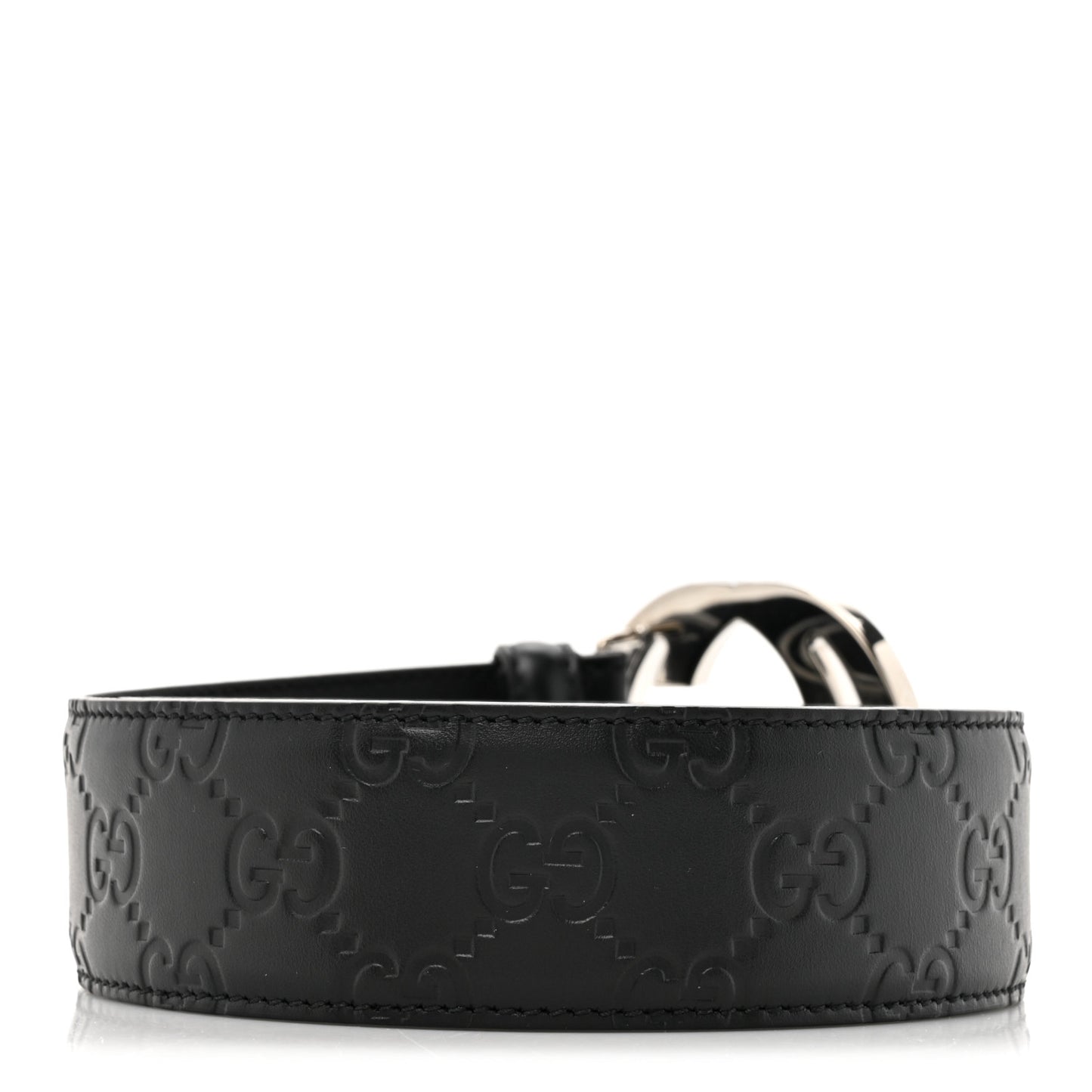Guccissima Signature Interlocking G 40mm Belt 95 38 Black
