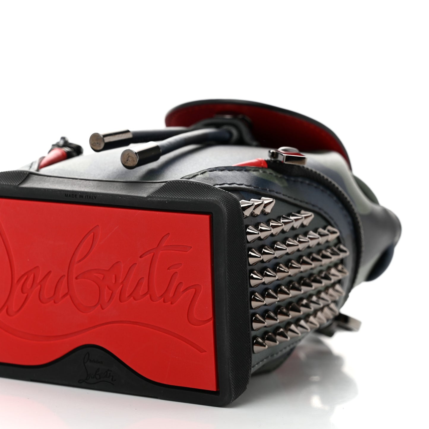 Calfskin Spiked Camouflage Mini Explorafunk Keyring Bag Multicolor