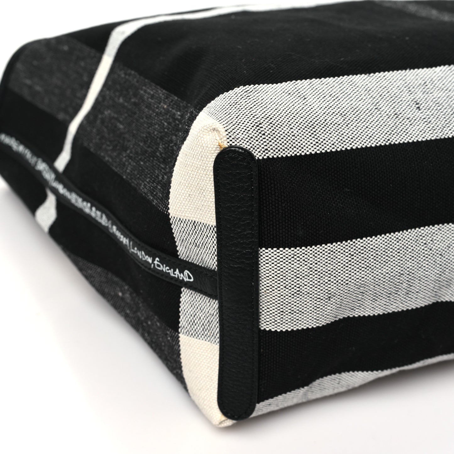 Coated Canvas Mega Check Medium Doodle Tote Black White