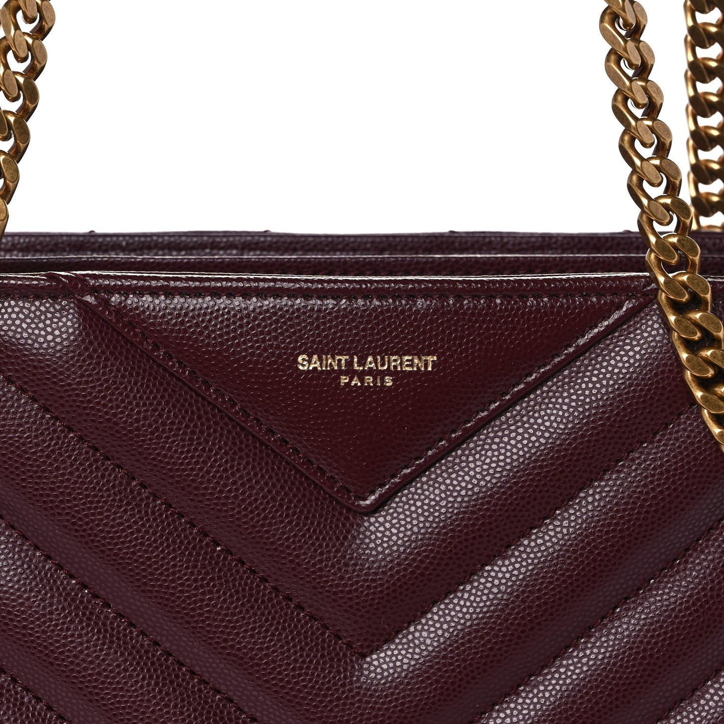 Grain de Poudre Matelasse Chevron Small Tribeca Shopping Bag Rouge Legoin