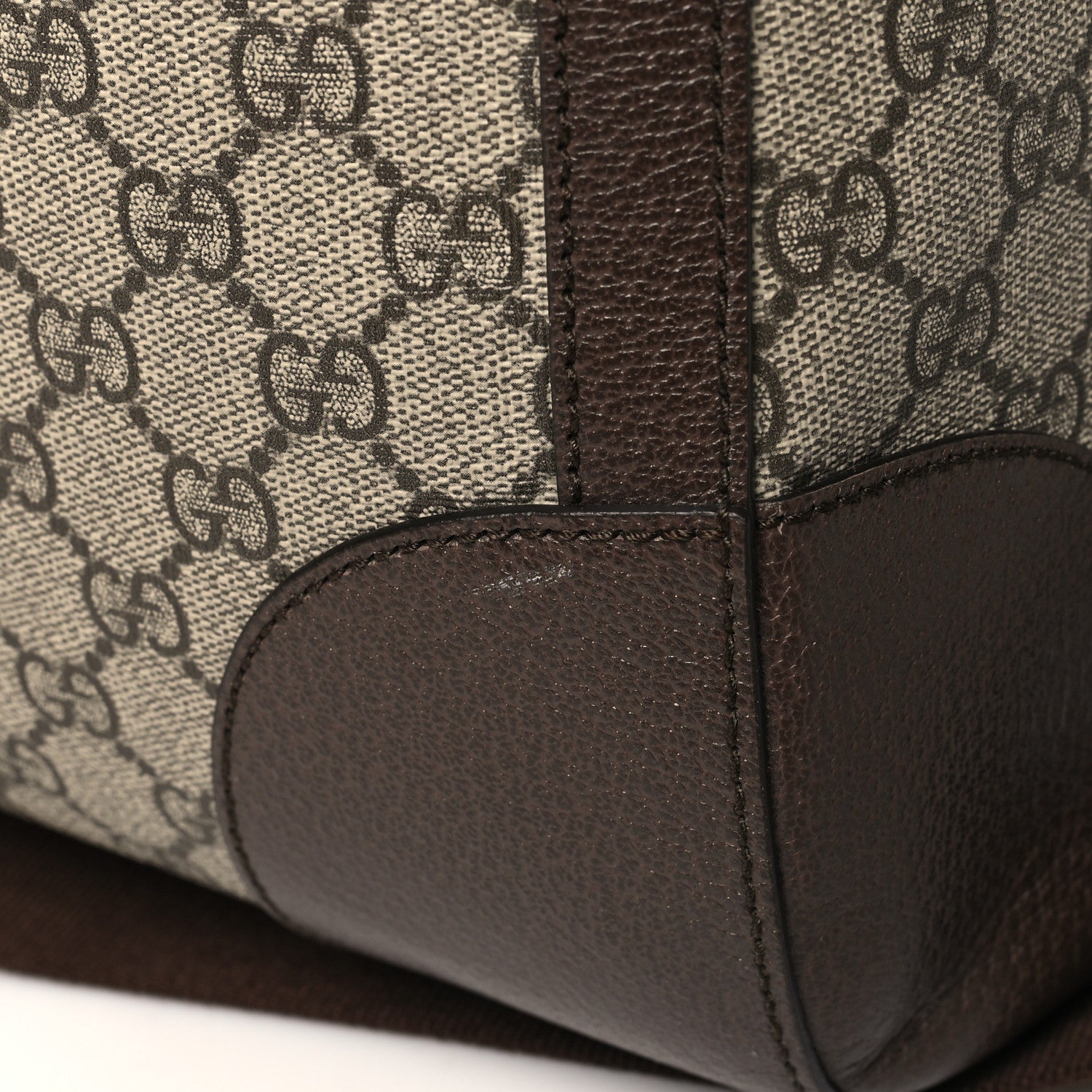 Gucci GG Supreme Monogram Textured Dollar Calfskin Web Large Savoy Duffle Bag Beige Ebony New Acero 13 of 13