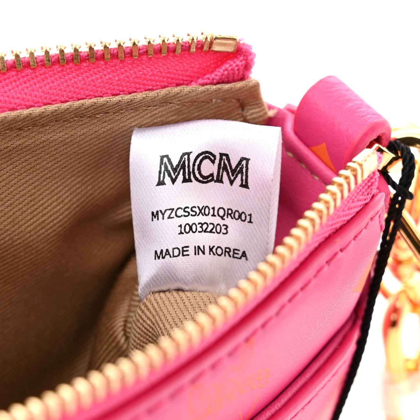 Calfskin Color Splash Mini Pouch on Chain Pink