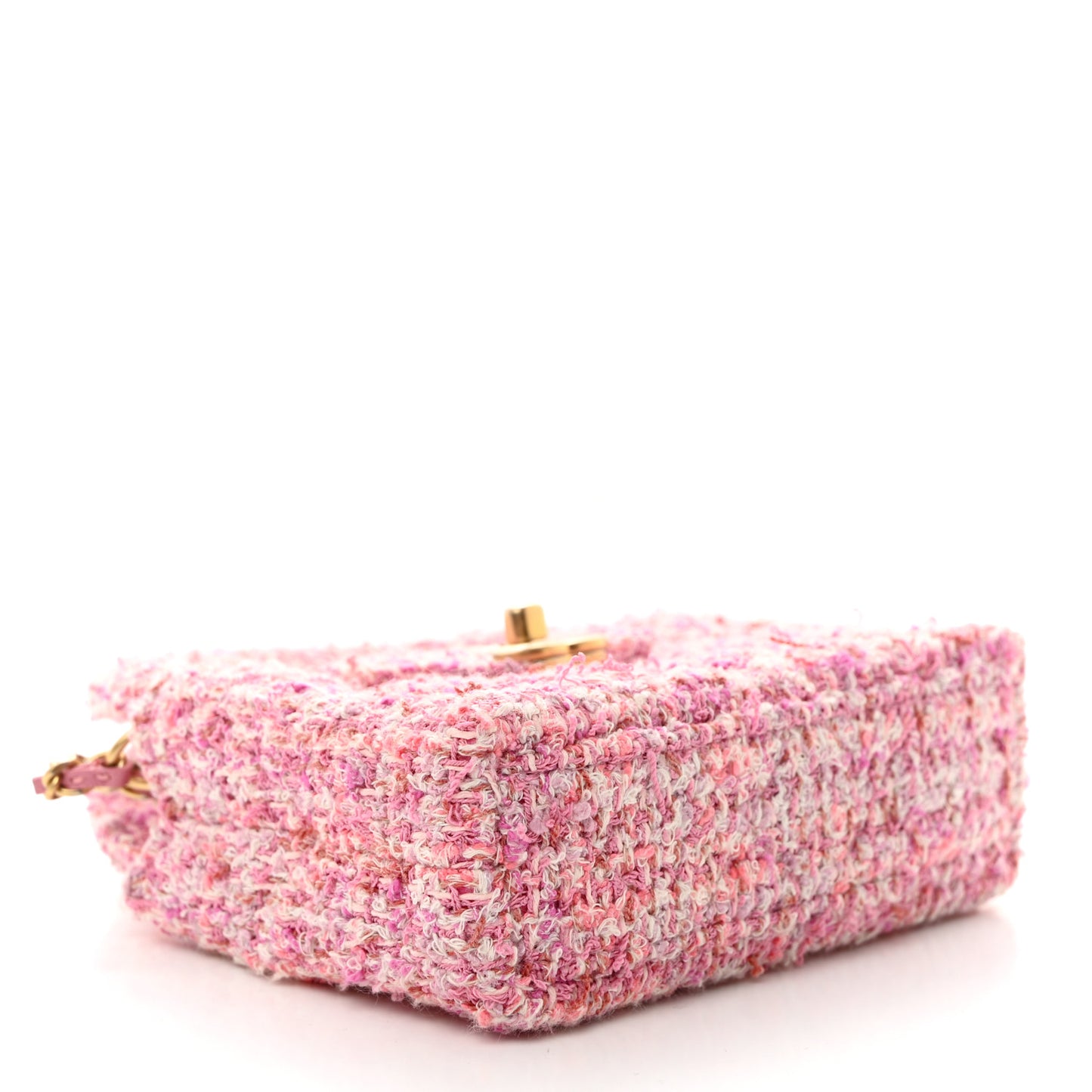 Tweed Quilted Mini Nano Kelly Shopper Pink
