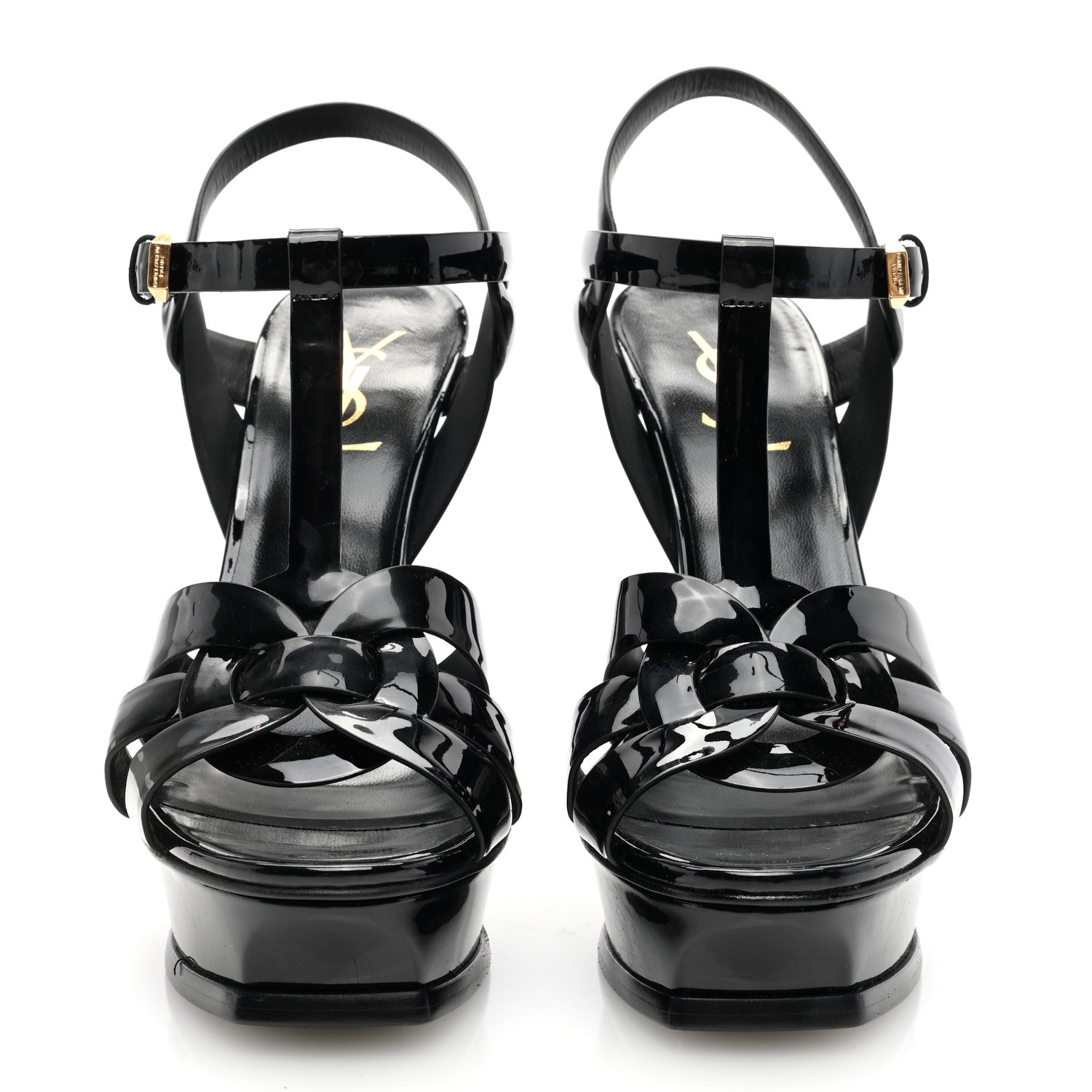 Saint Laurent Patent Tribute 105 Platform Sandals 38 Black 3 of 7