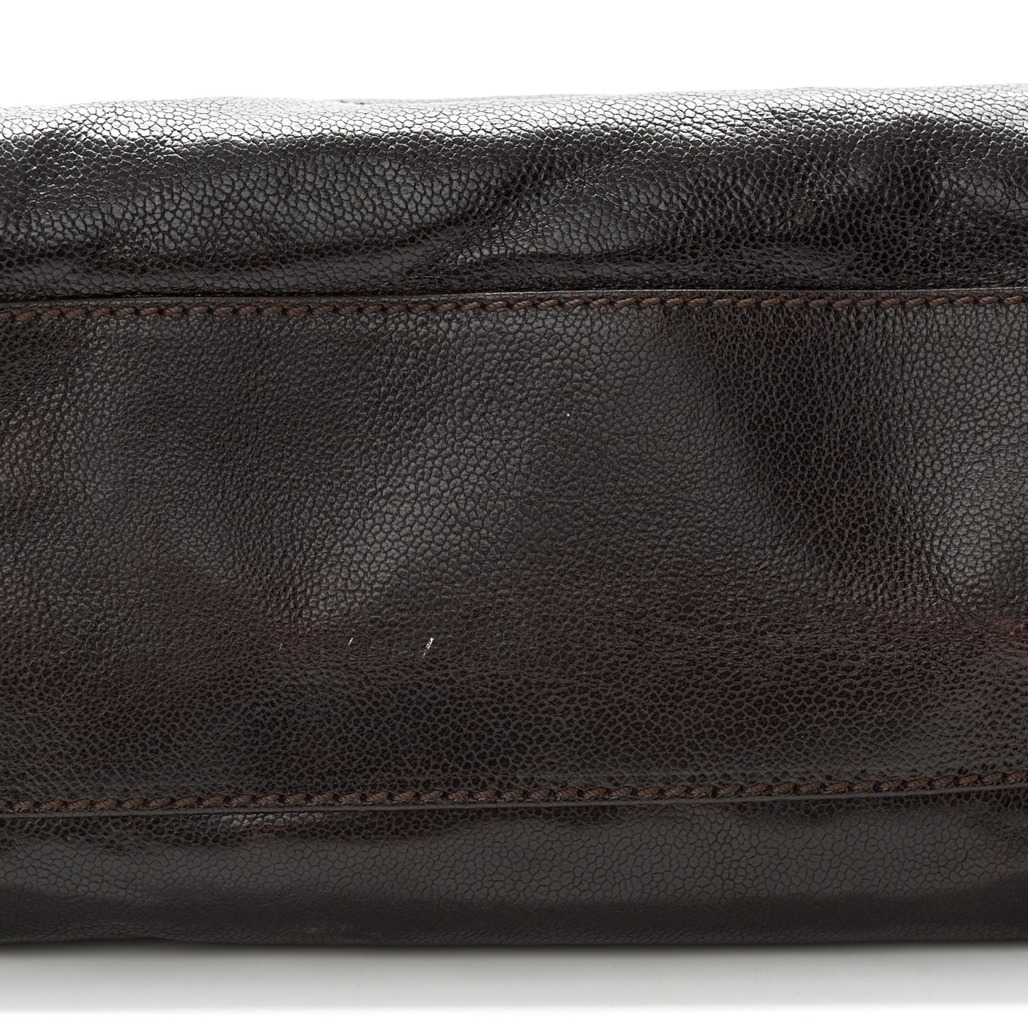 Glazed Caviar Modern Chain Tote Brown