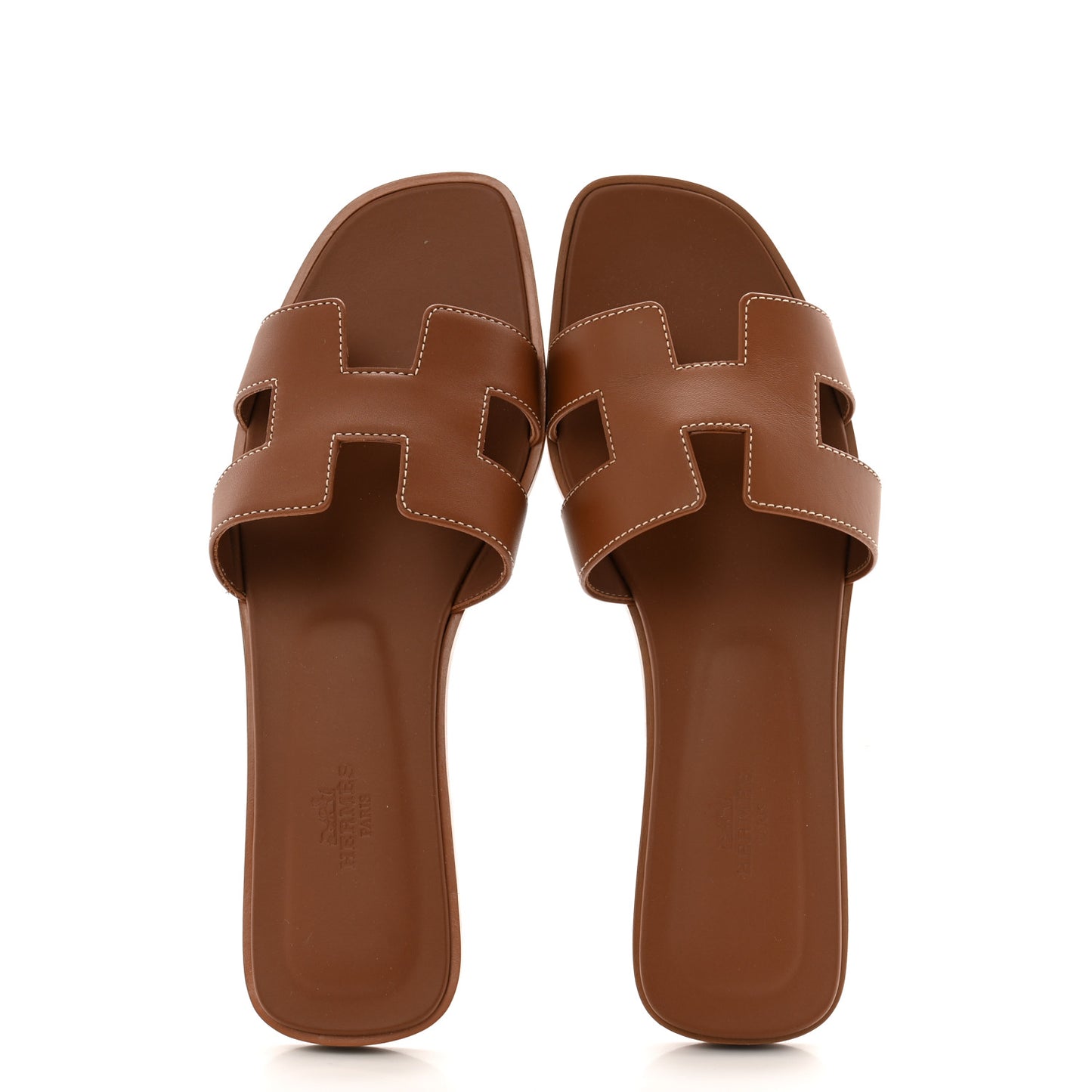 Box Calfskin Oran Sandals 39.5 Gold