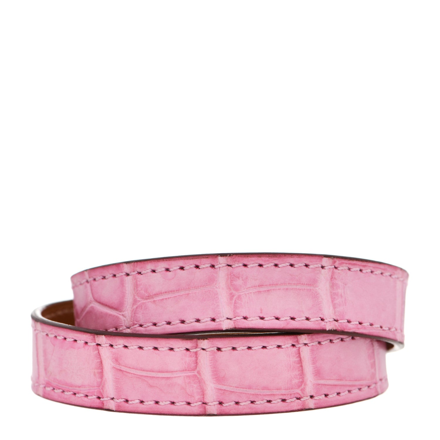 Hermes Matte Alligator Kelly Double Tour Bracelet 5P Pink 3 of 5