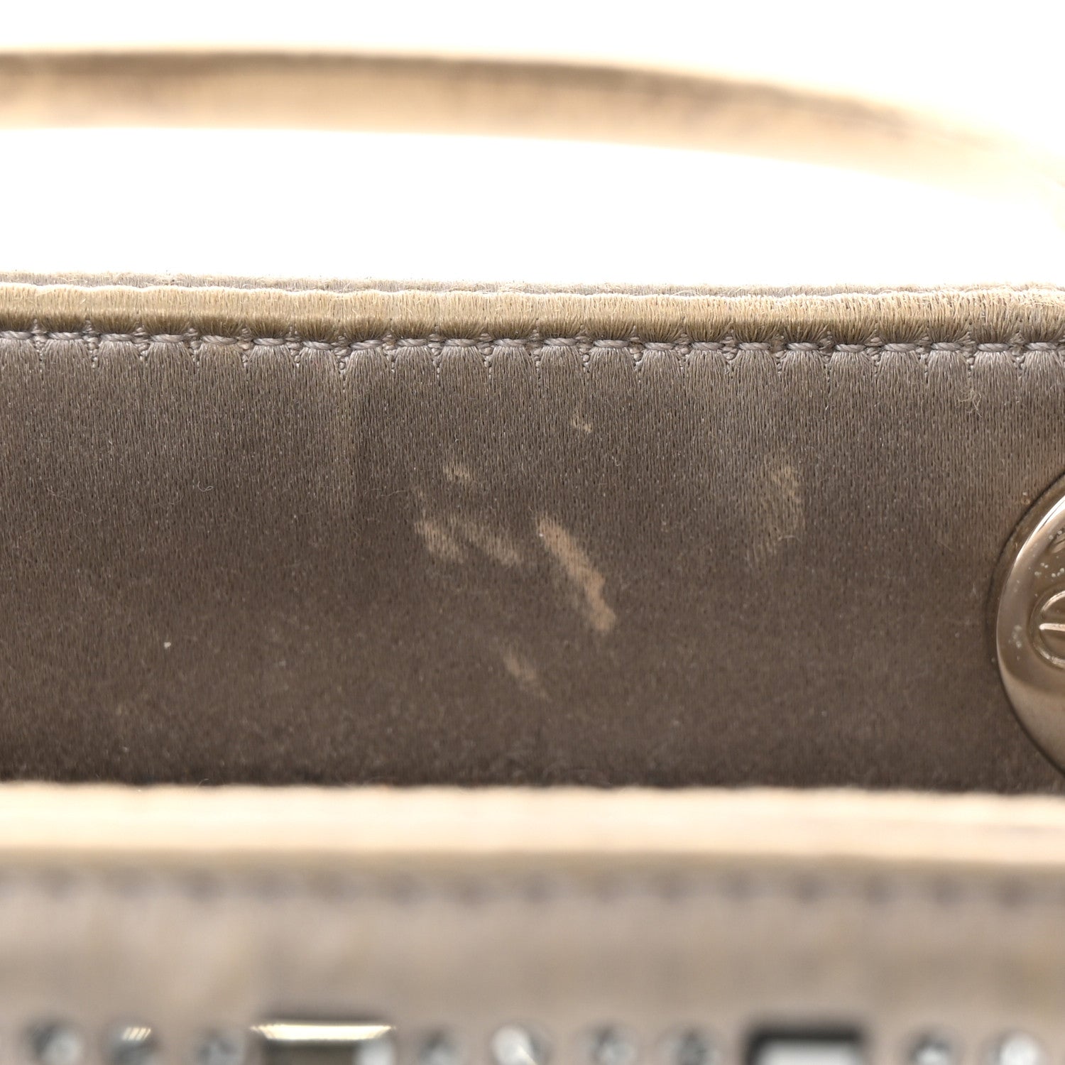 Christian Dior Satin Crystal Cannage Mini Lady Dior Gray 13 of 22