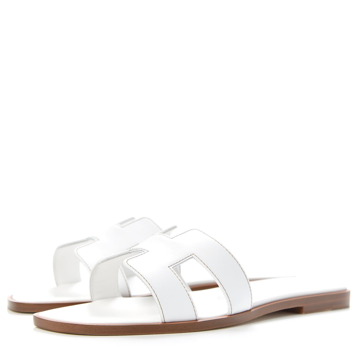 Box Calfskin Oran Sandals 37 White