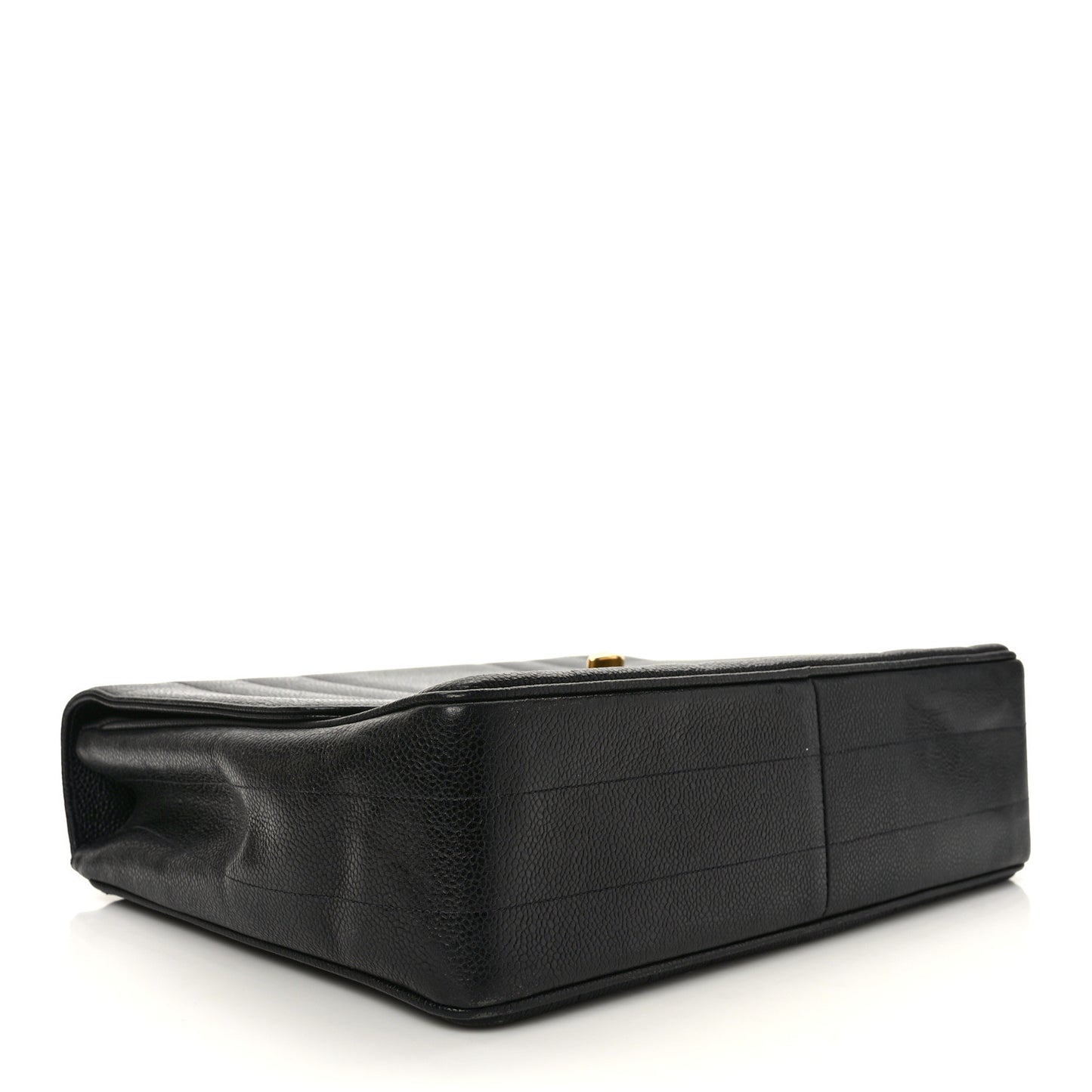 Caviar Vertical Quilted Kelly Flap Bag Black