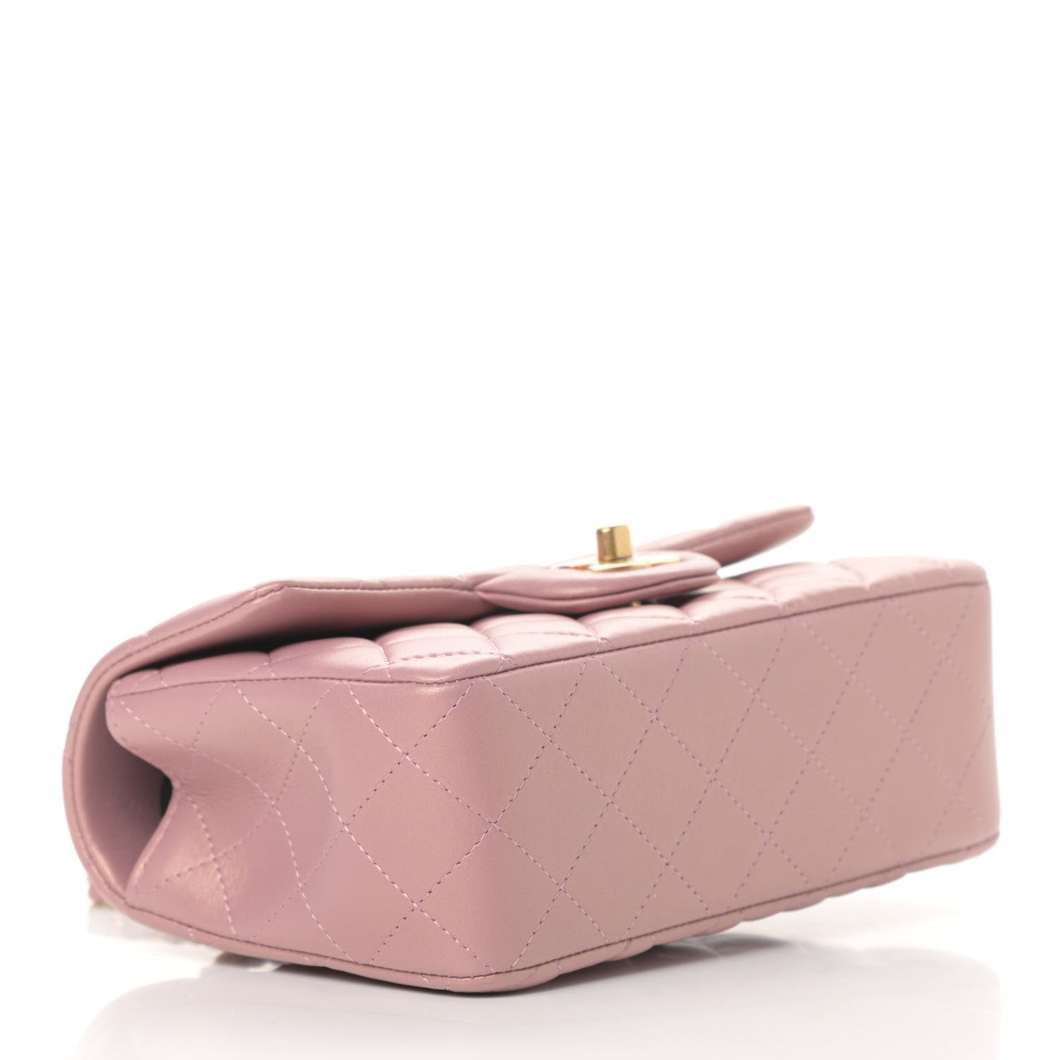 Chanel Iridescent Lambskin Quilted Mini Top Handle Rectangular Flap Pink 4 of 11