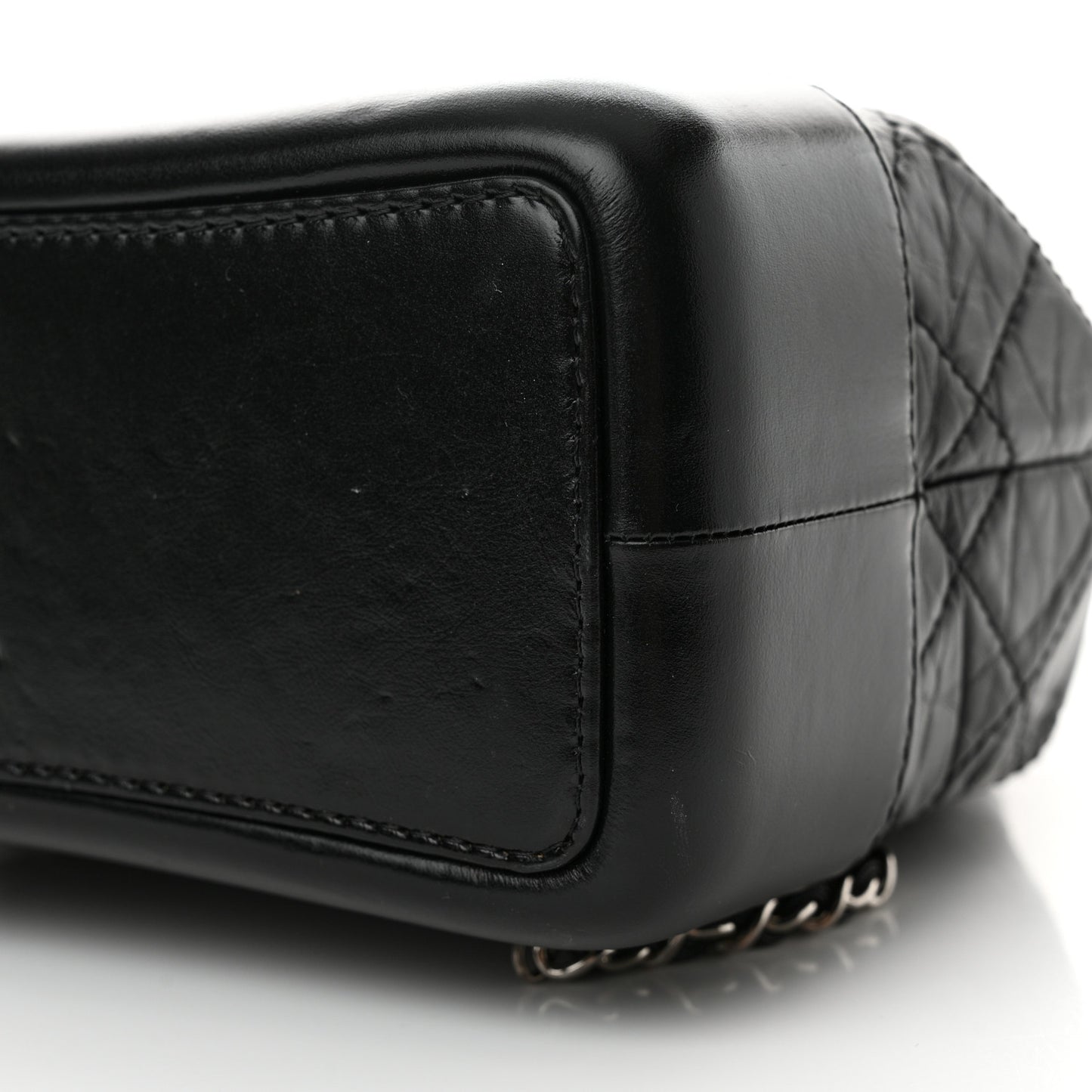 Aged Calfskin Quilted Small Gabrielle Backpack Black