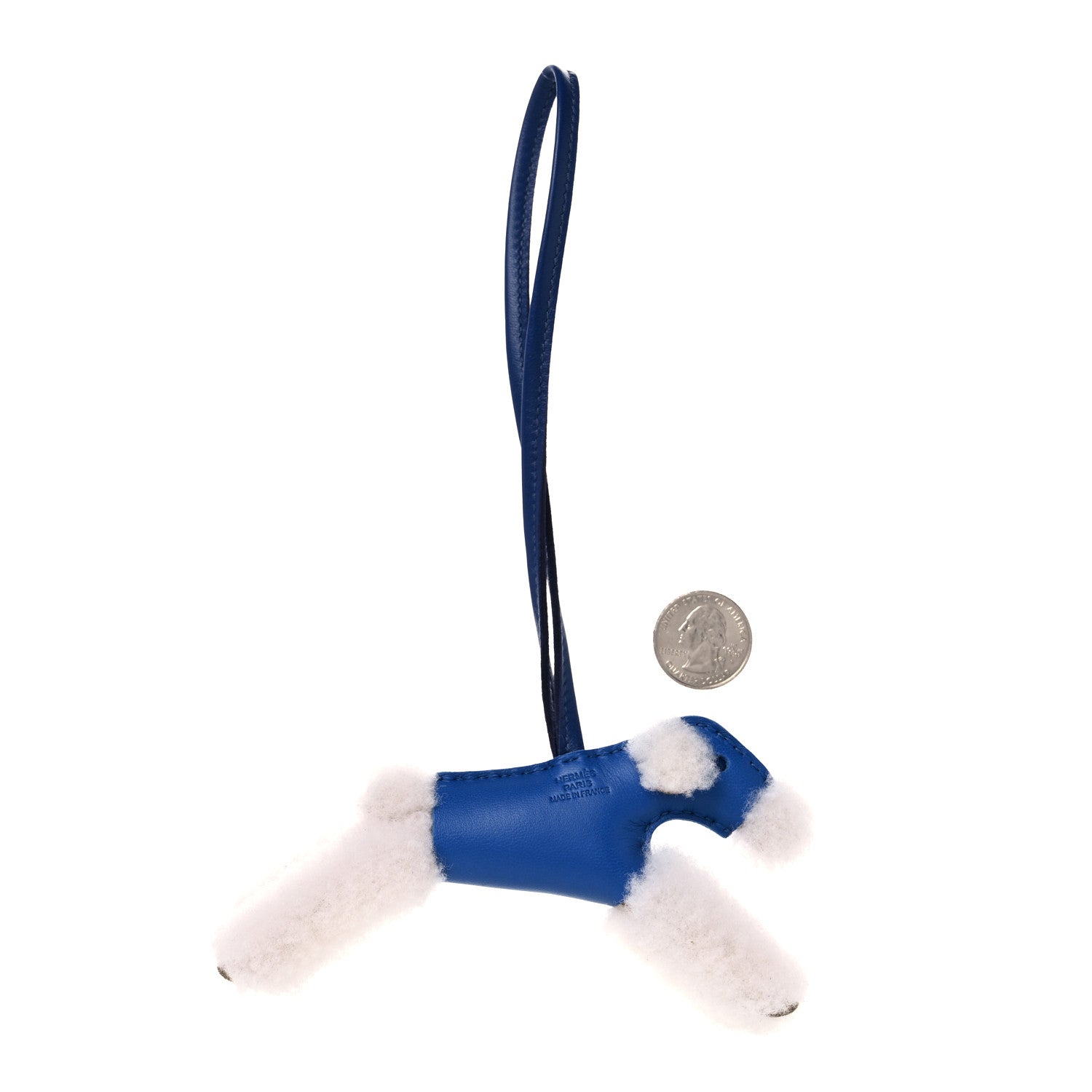 Hermes Milo Lambskin Shearling Budy Charm Bleu Saphir 2 of 4
