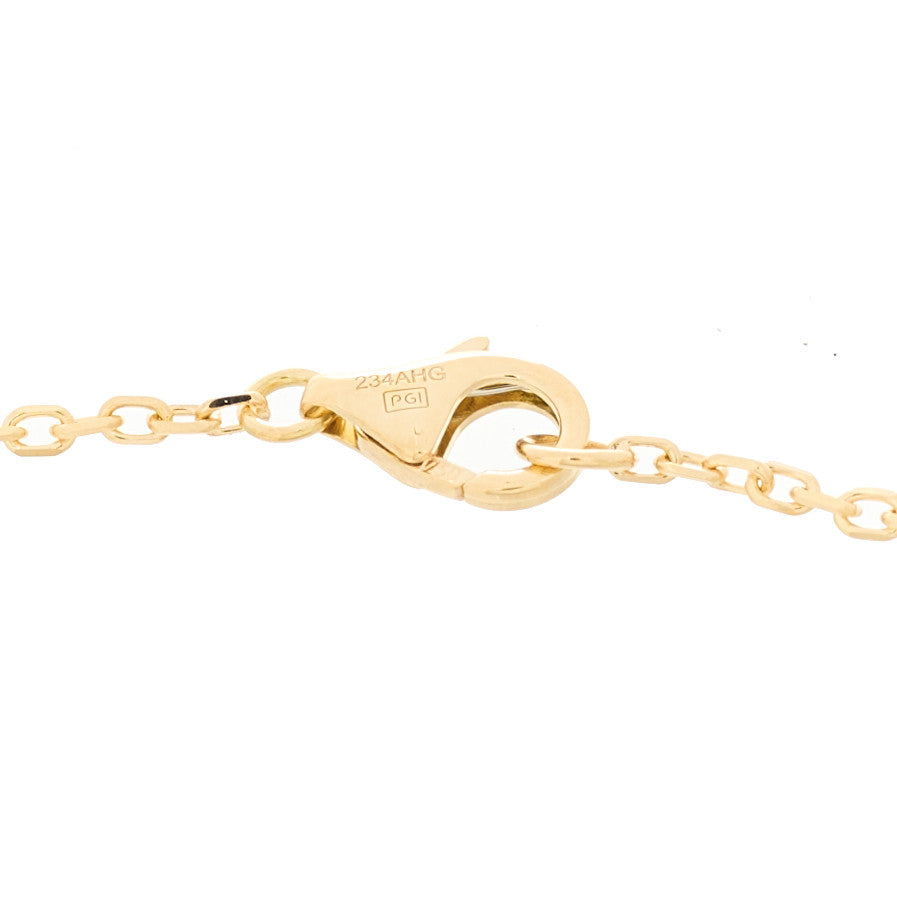 18K Yellow Gold Diamond Pave Love Chain Bracelet