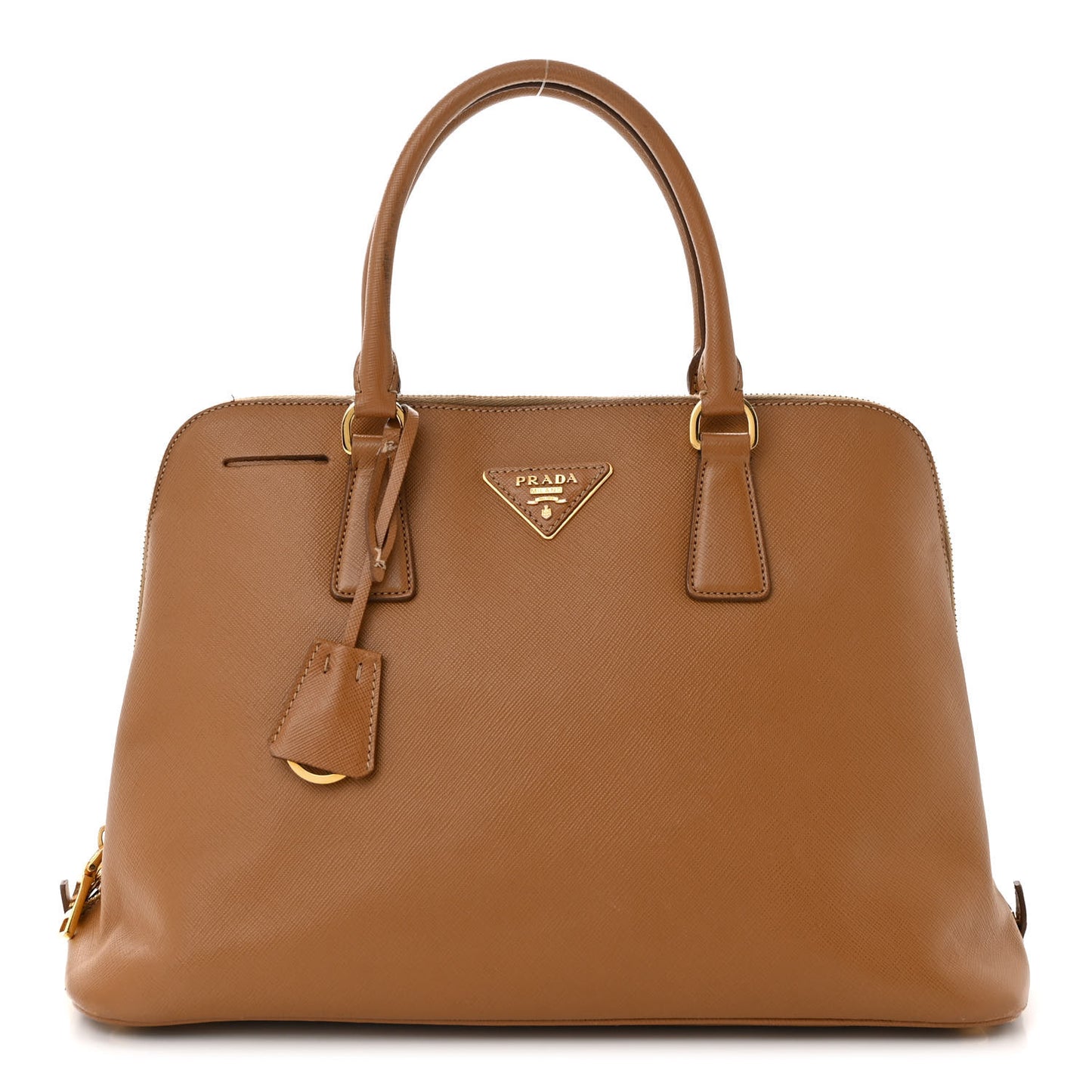 Saffiano Lux Medium Promenade Tote Caramel