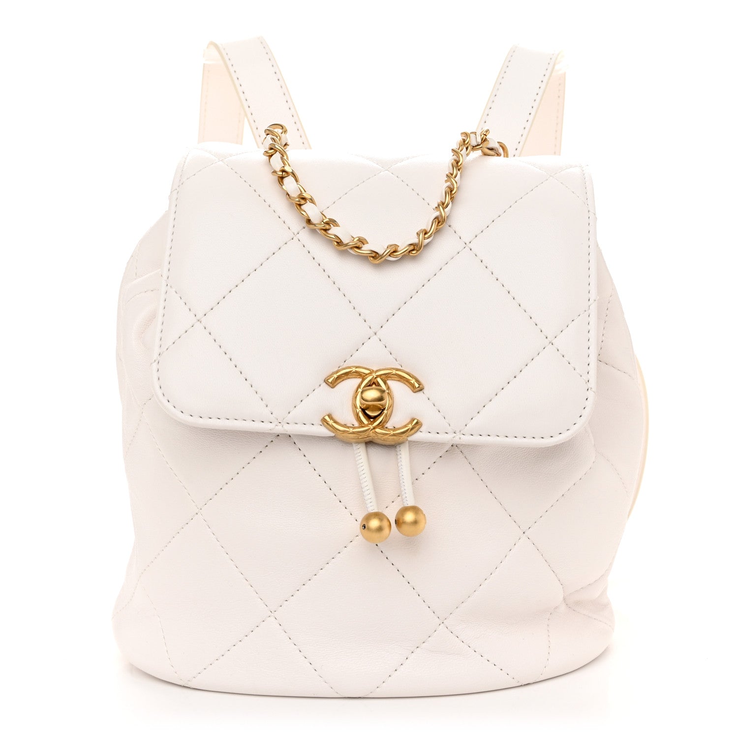 Chanel Lambskin Quilted Backpack White 1 of 10