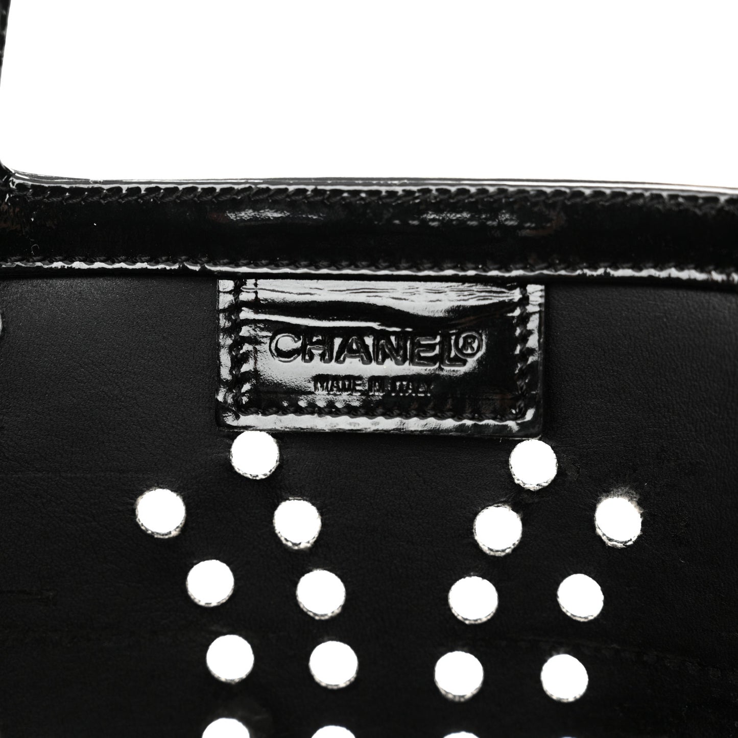 Patent Perforated CC Handle Bag Black