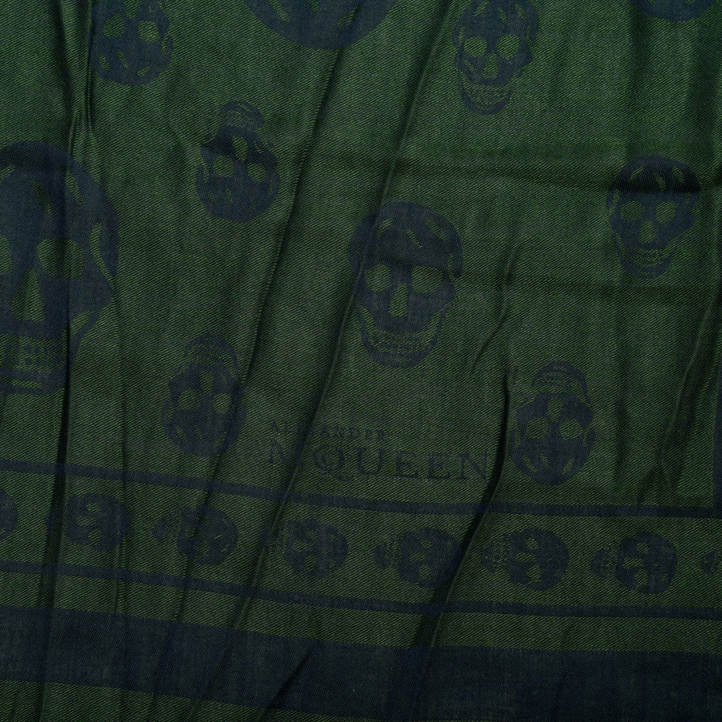 Cotton Viscose Skull Shawl Blue Green