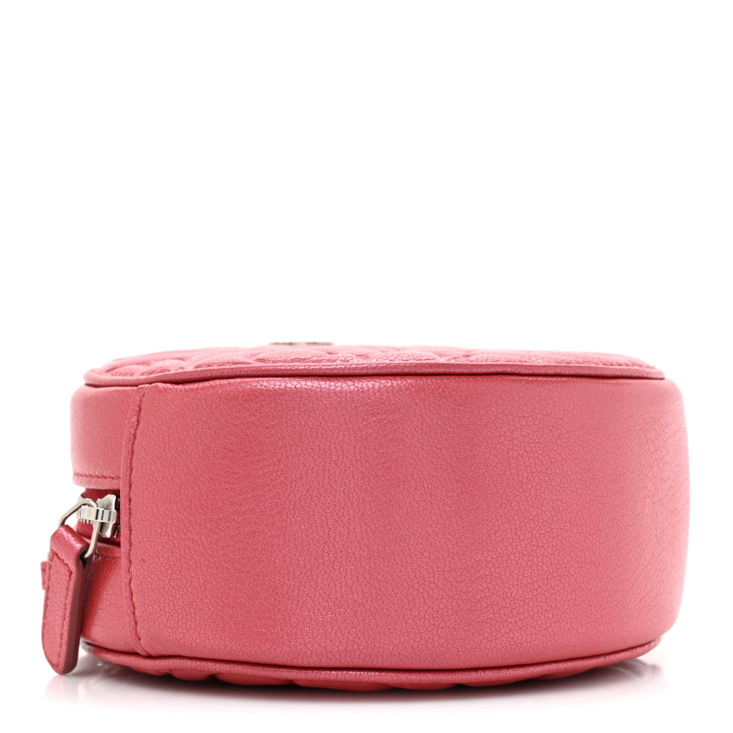 Chanel Goatskin Camellia Quilted Round Clutch With Chain Dark Pink 4 of 9