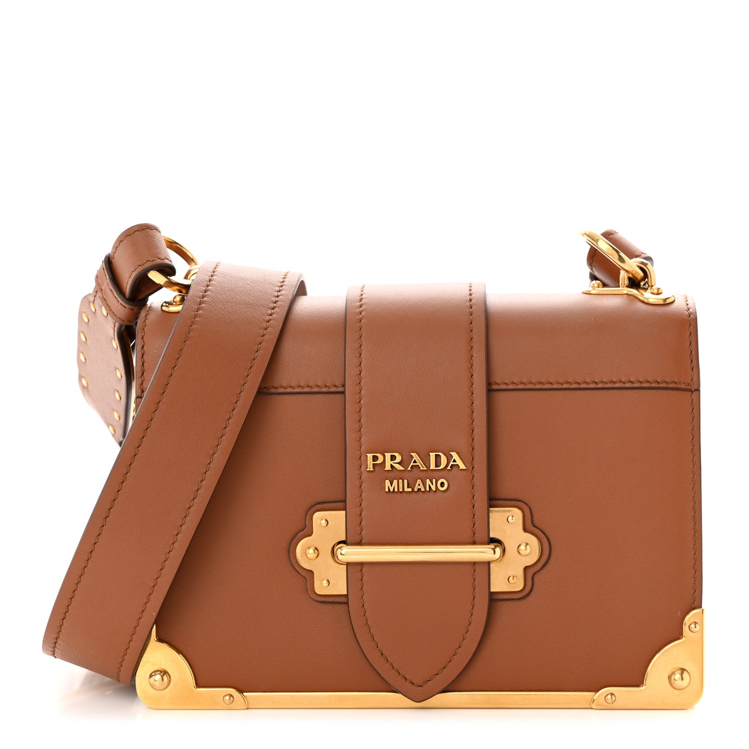 Prada City Calfskin Cahier Bag Cognac 1298242 – FASHIONPHILE