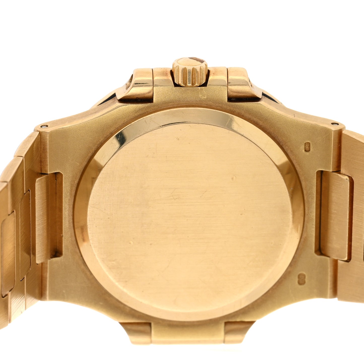 18K Yellow Gold Diamond Bezel 37mm Nautilus Quartz Watch Silver 3800/3