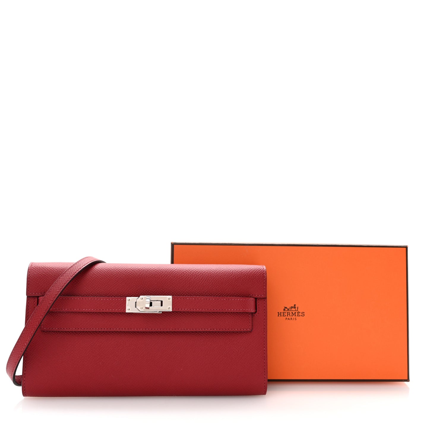 Epsom Kelly Wallet To Go Rouge Grenat