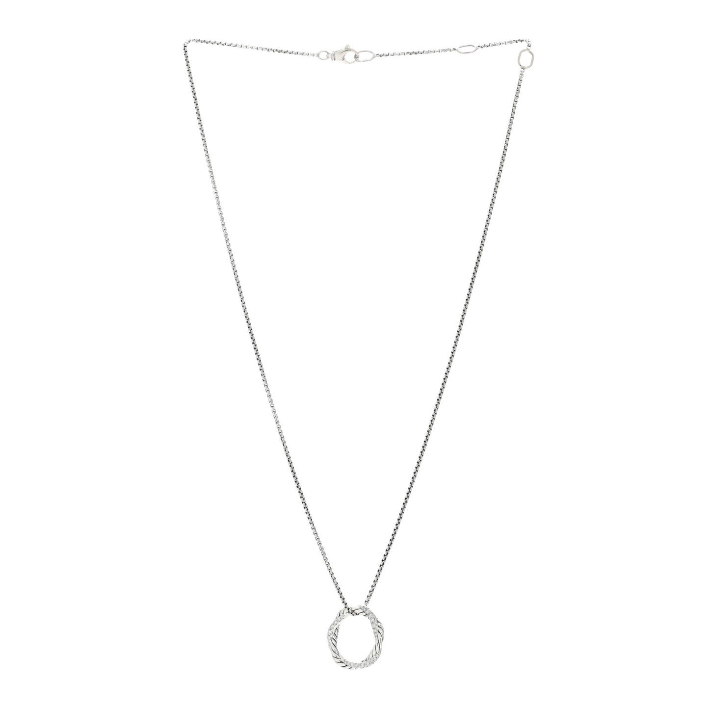 Sterling Silver Diamond Petite Infinity Pendant Necklace
