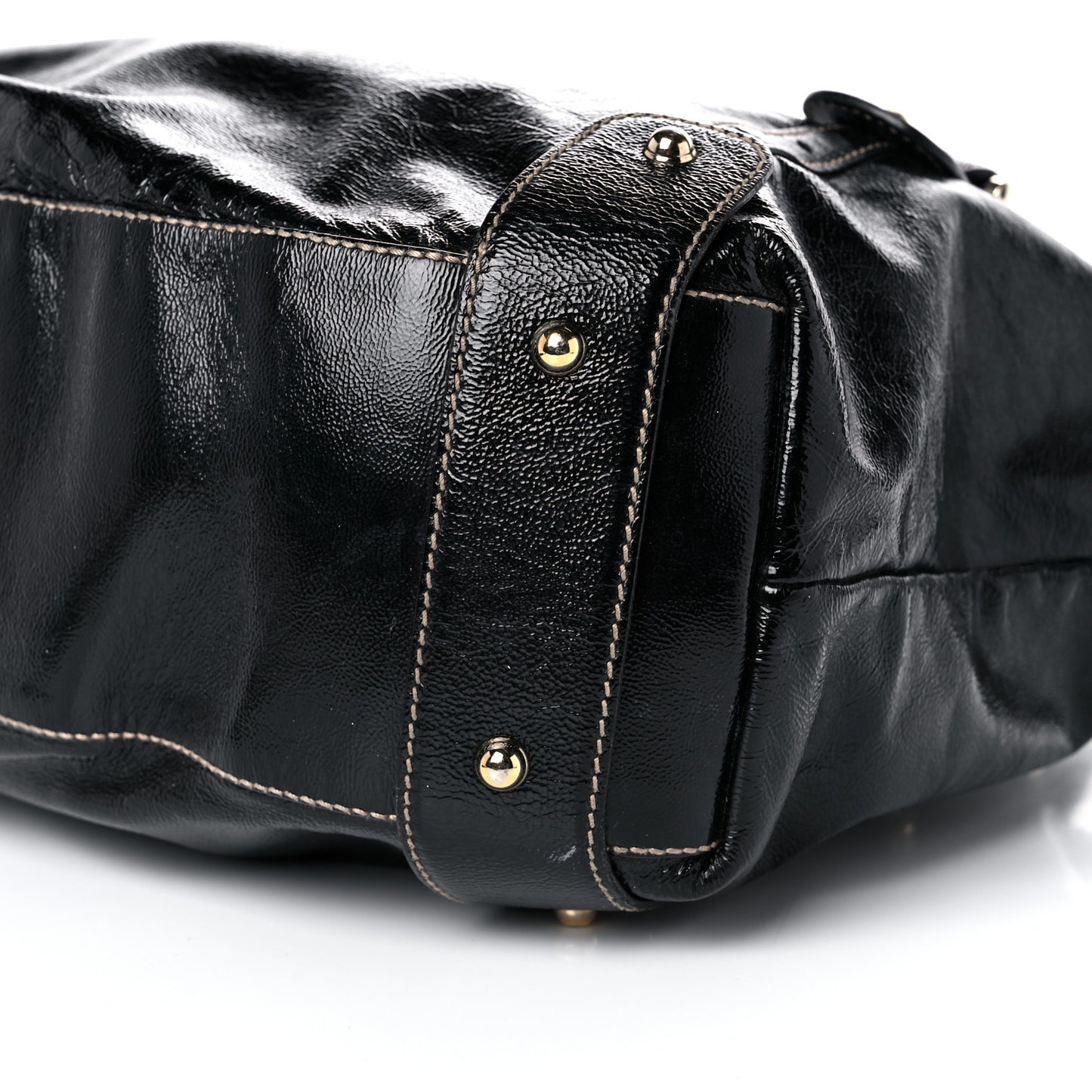 Patent Medium Pelham Shoulder Bag Black