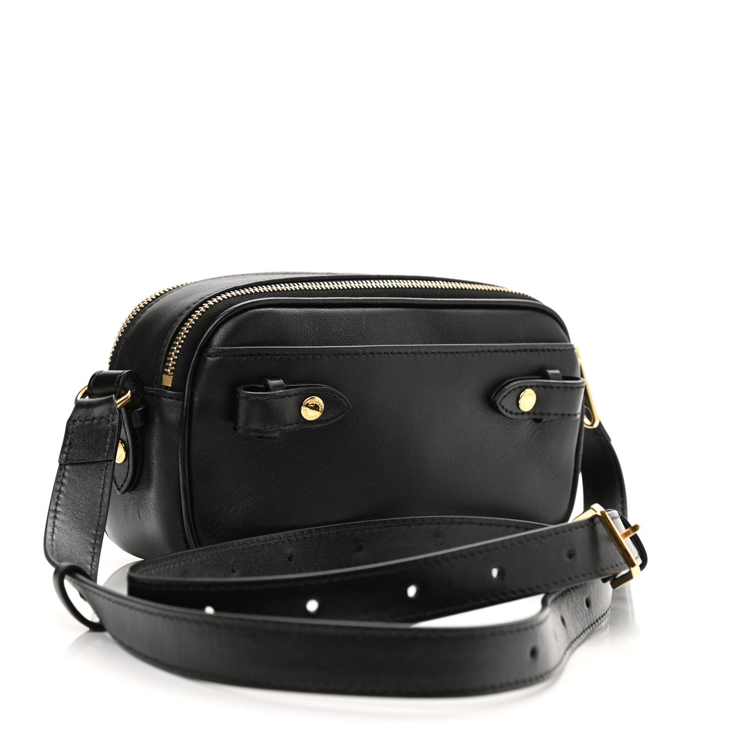 Lambskin Quilted Lola Convertible Camera Bag Black