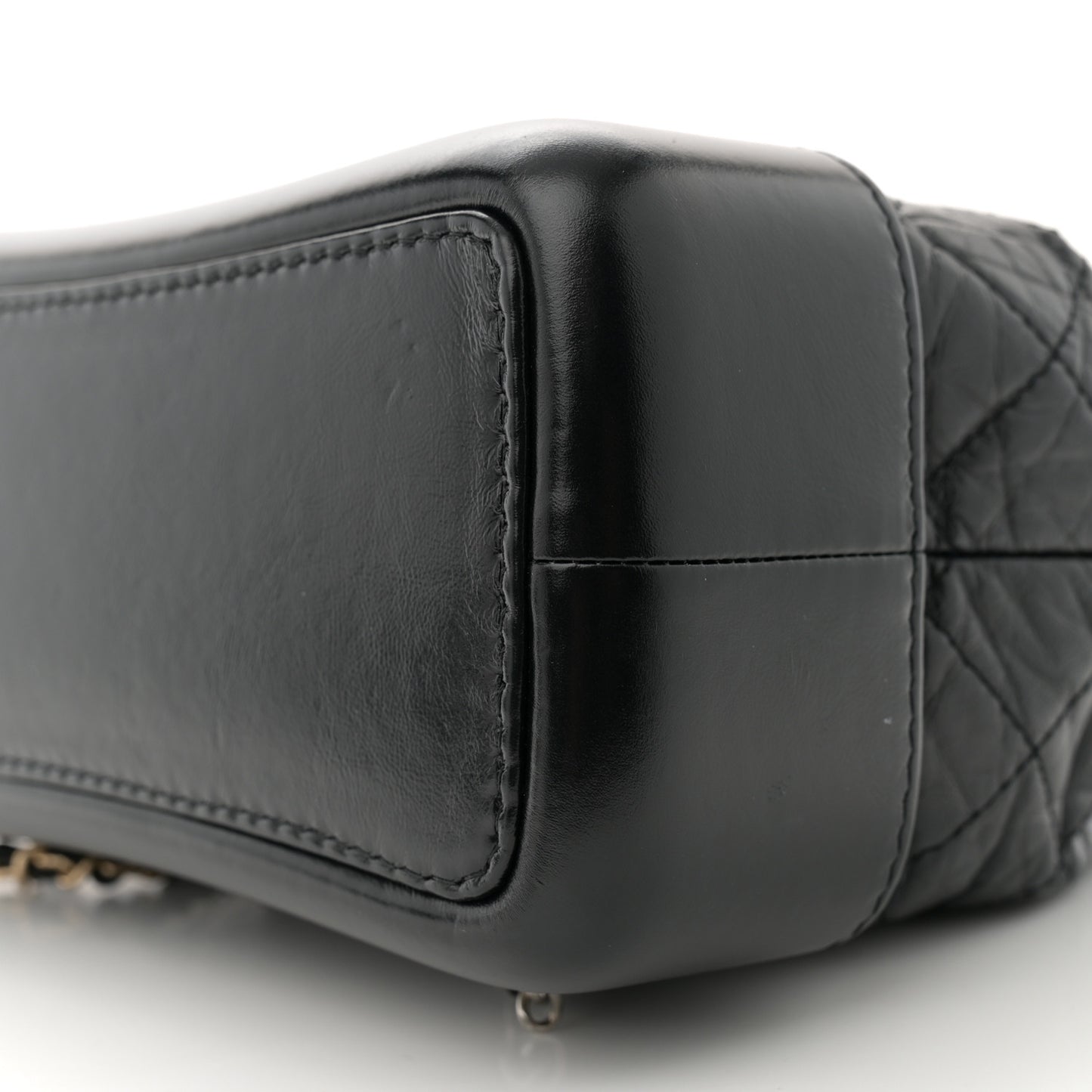 Aged Calfskin Quilted Small Gabrielle Backpack Black