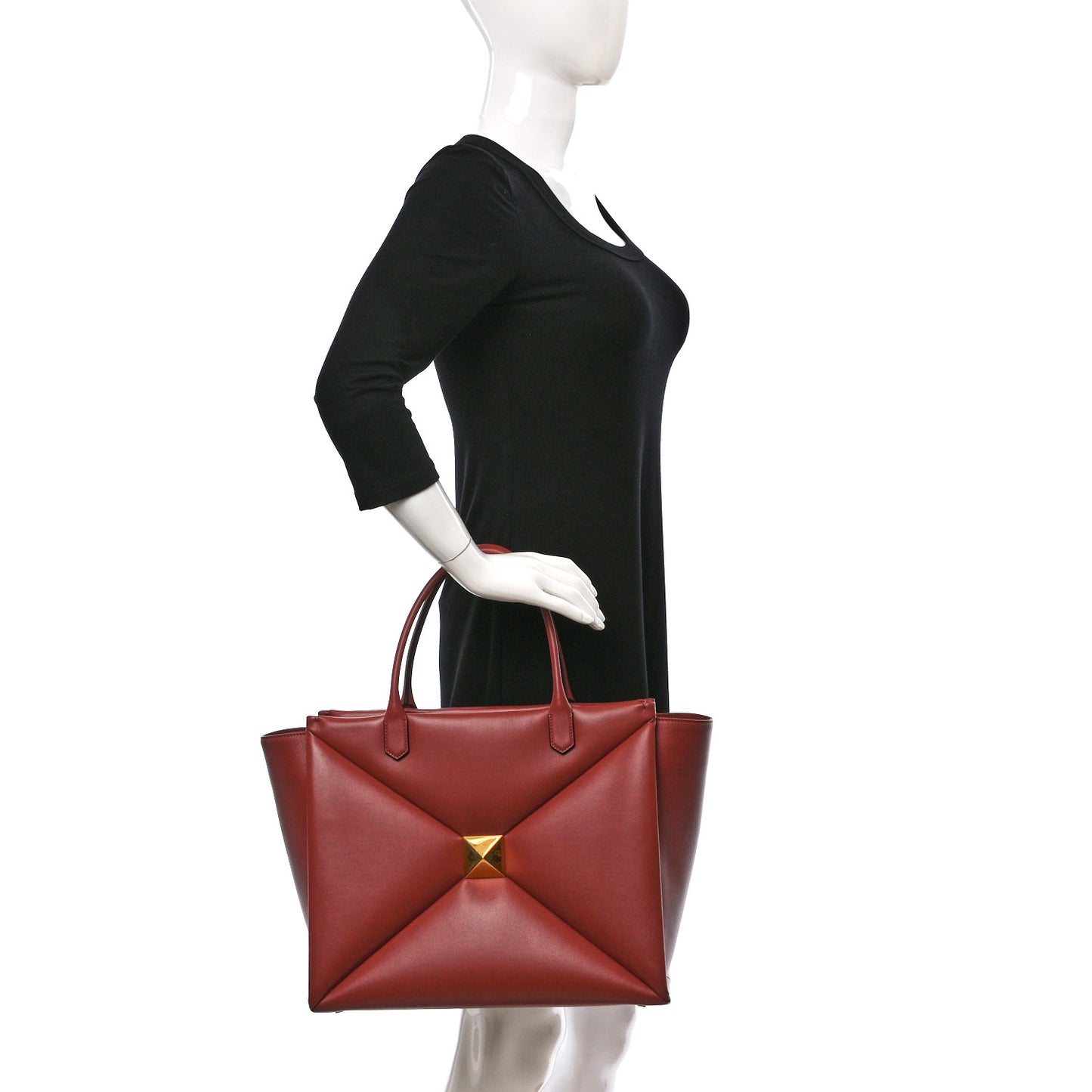 Nappa Large One Stud Handbag Gingerbread